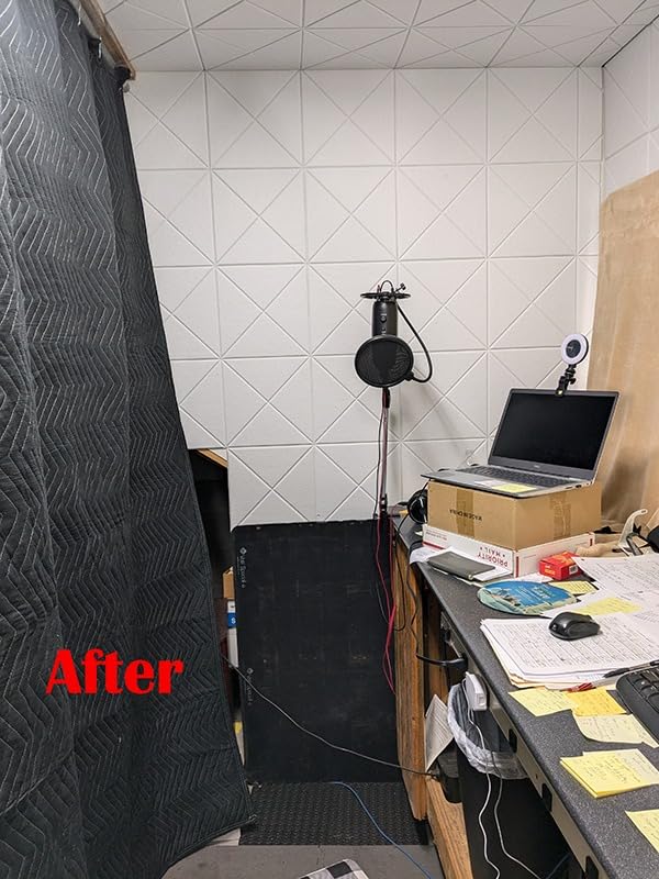 MABOZOO Studio Sound Blanket, Large Soundproof Blanket with Grommets, Heavy Duty Sound Dampening Noise Reducing Divider for Workshop, Basement, Laundry, Acoustic (Black, 96x80'') customer photo 2