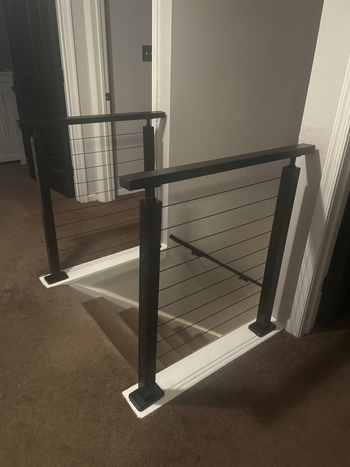 Muzata 16-20ft Modular Cable Railing Kit for Deck Surface Mount 36in RW49 | 5 Level Post Kit with Wire Rope & Cable Railing Hardware, No Handrail, Black Cable Railing System, Length Adjustable customer photo 1