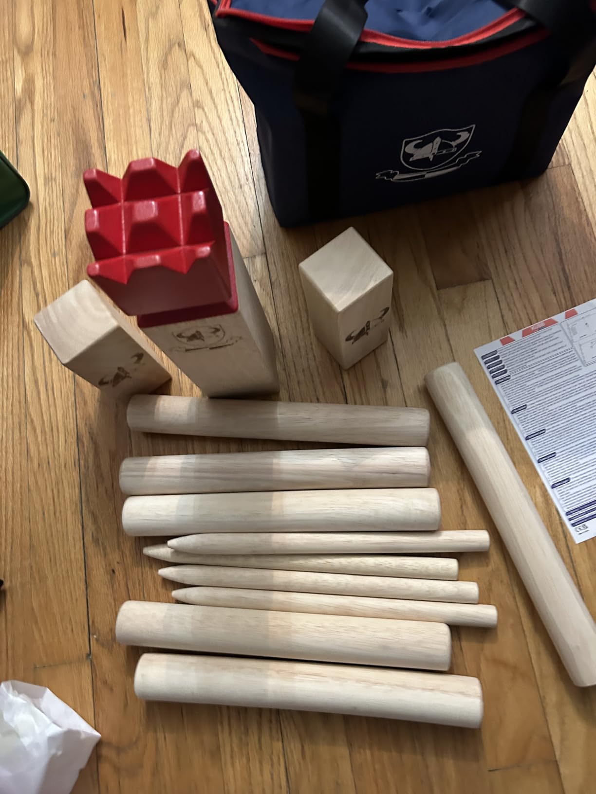 Kubb Game Set - Hardwood Viking Games - KUBB Throwing Outdoor Games (with Carry Bag, Regulation) customer photo 1