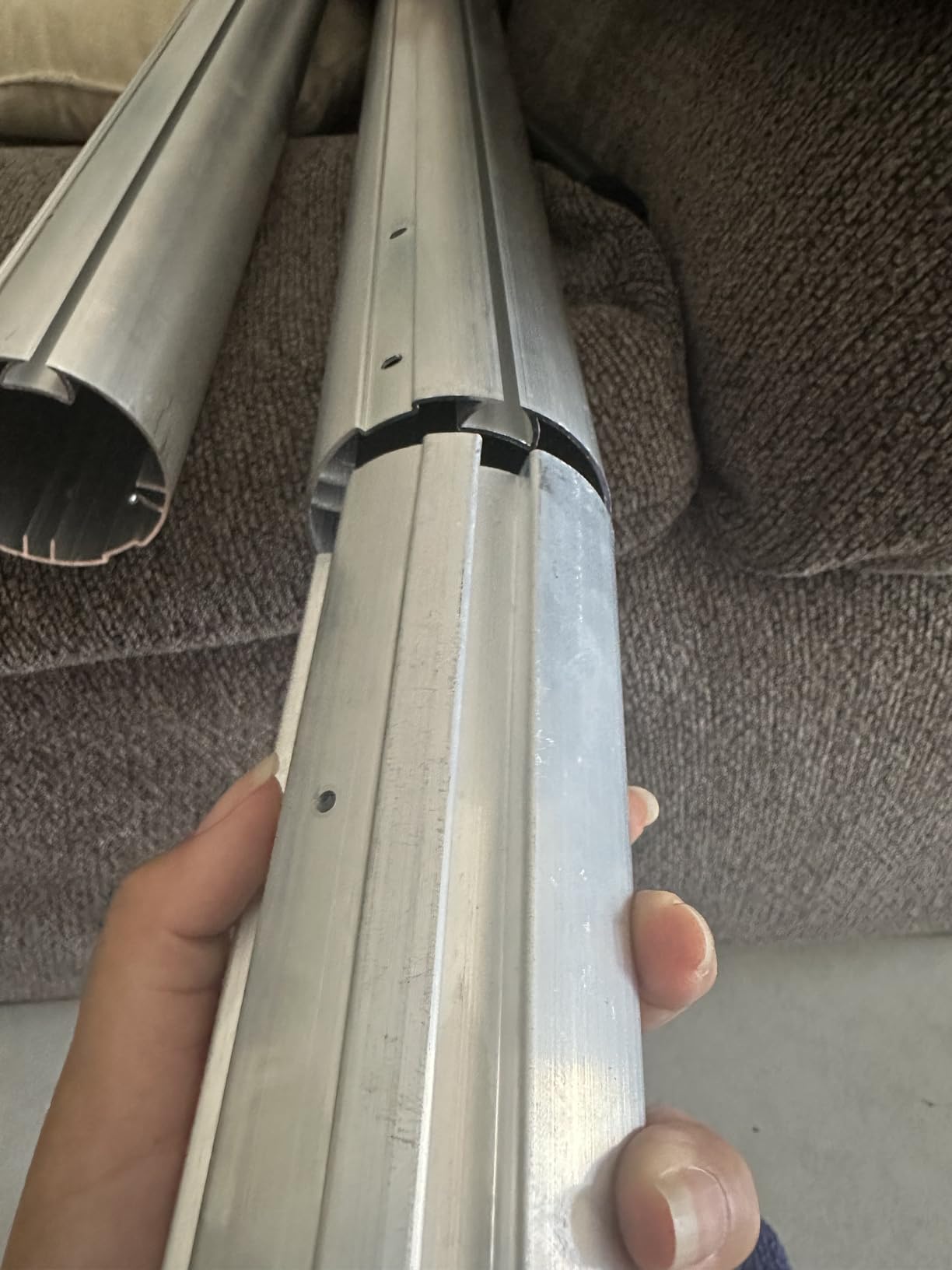 VINGLI 12' x 10' Retractable Awning for Patio Awning Door Awning with Manual Crank Handle, Aluminum Frame Door Canopy UV Resistant (Grey) customer photo 2