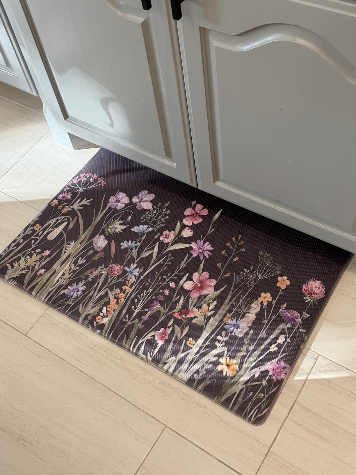 KIMODE Anti Fatigue Kitchen Mats, Farmhouse Floral Kitchen Rugs Sets of 2 customer photo 1