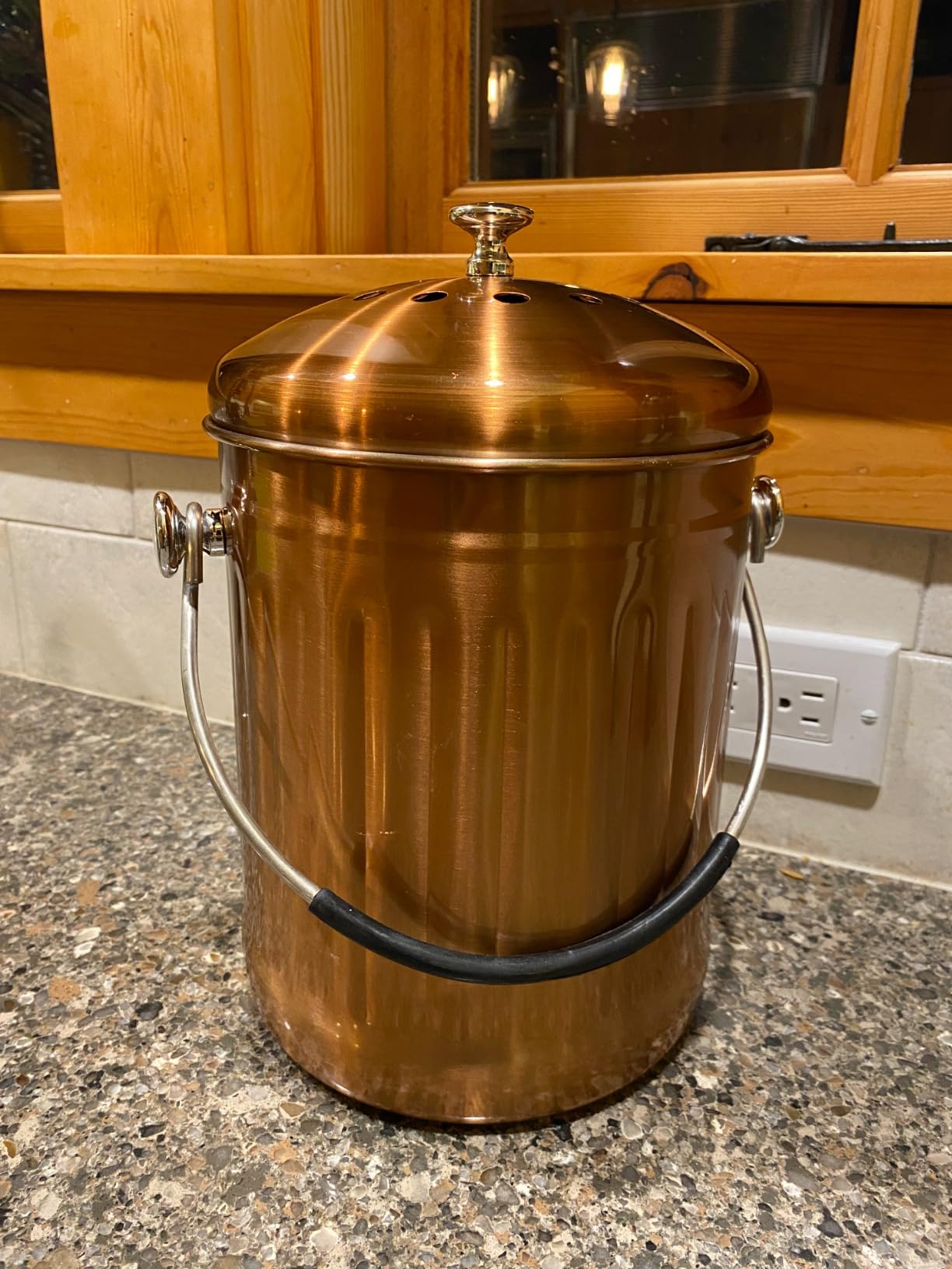 ENLOY Compost Bucket for Kitchen Countertop, 1.3 Gallon, Stainless Steel | Compost Bucket with Lid, Odorless Food Waste Bucket with 2 Charcoal Filters, Indoor Compost Pail for Kitchen with Handle customer photo 1