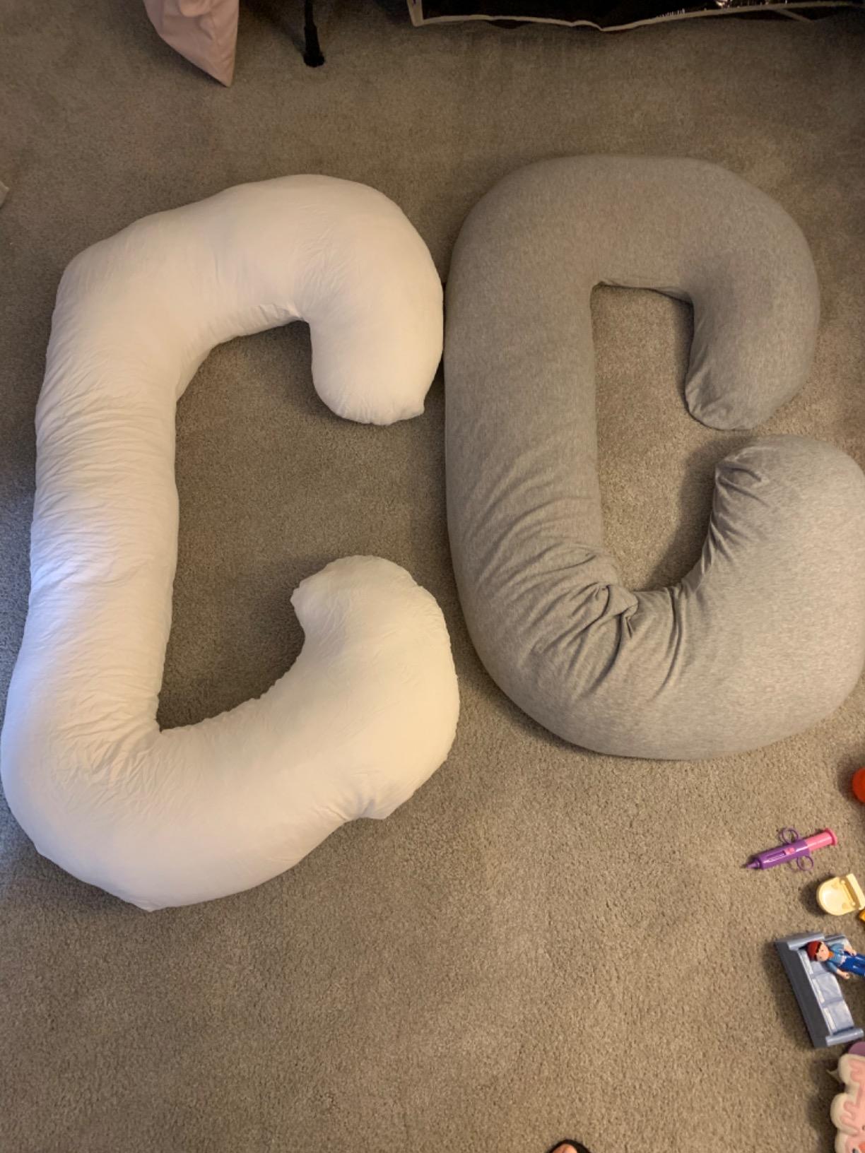 Chilling Home Pregnancy Pillows - U Shaped Maternity Pillow for Pregnant Women with Velvet Removable Cover - 55 inch Pregnancy Pillows for Sleeping - Body Pillows for Adults Full Support - Grey customer photo 2