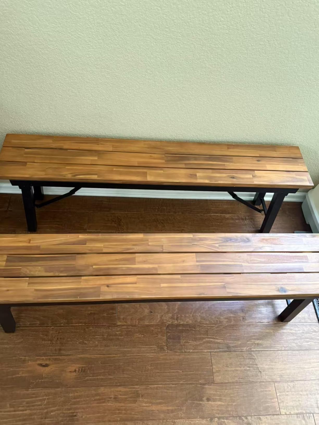 Tangkula Outdoor Folding Bench Set of 2, 55