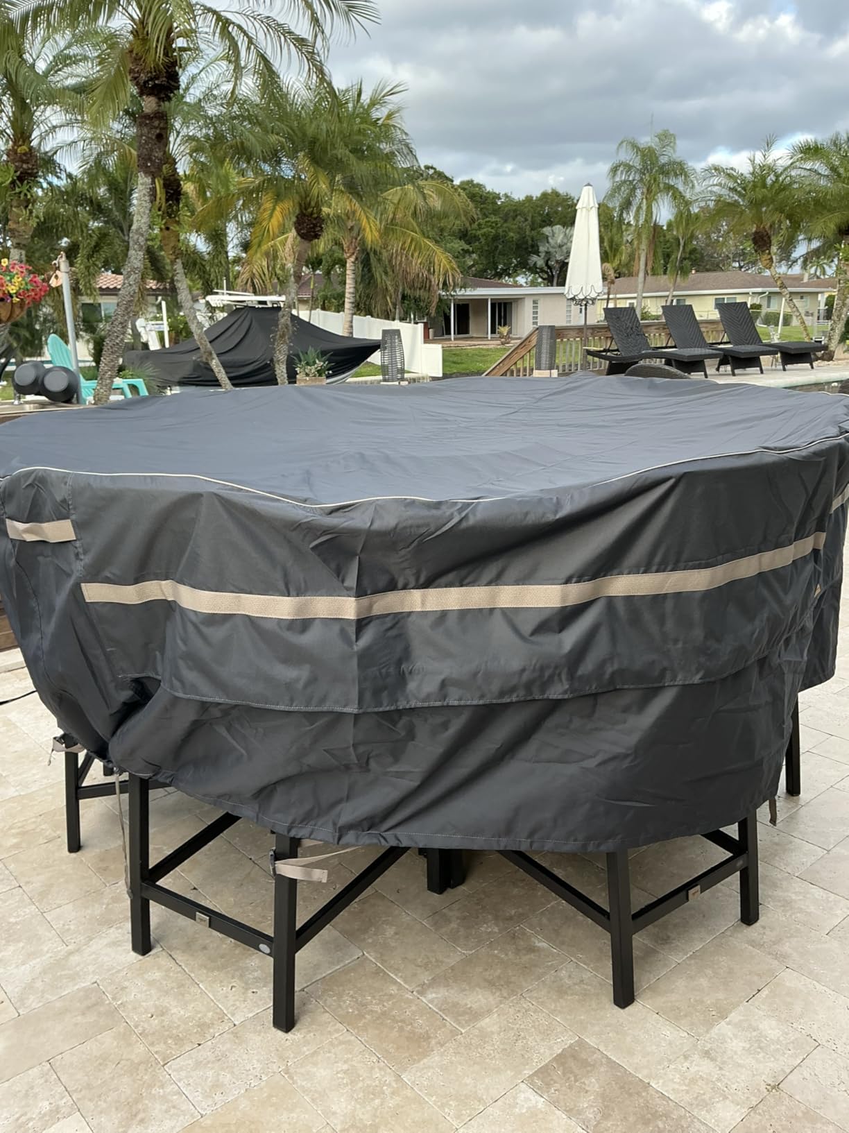 Round Patio Table Cover Outdoor Furniture Waterproof 84