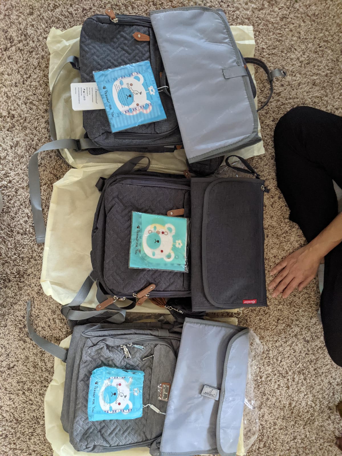 BabbleRoo Extra Large Diaper Bag Backpack, Expandable Baby Bag with Up to 50% More Capacity - Travel Essentials Baby Bag Tote with Changing Pad, Stroller Straps & Pacifier Case - Unisex, Dark Gray customer photo 1