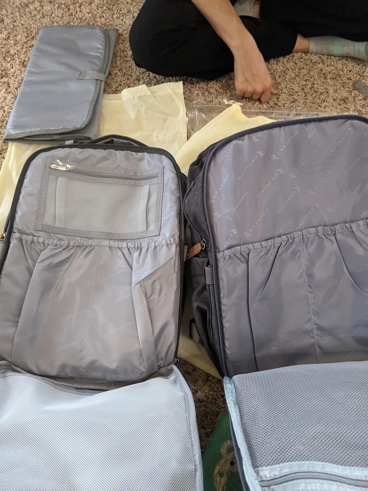 BabbleRoo Extra Large Diaper Bag Backpack, Expandable Baby Bag with Up to 50% More Capacity - Travel Essentials Baby Bag Tote with Changing Pad, Stroller Straps & Pacifier Case - Unisex, Dark Gray customer photo 2