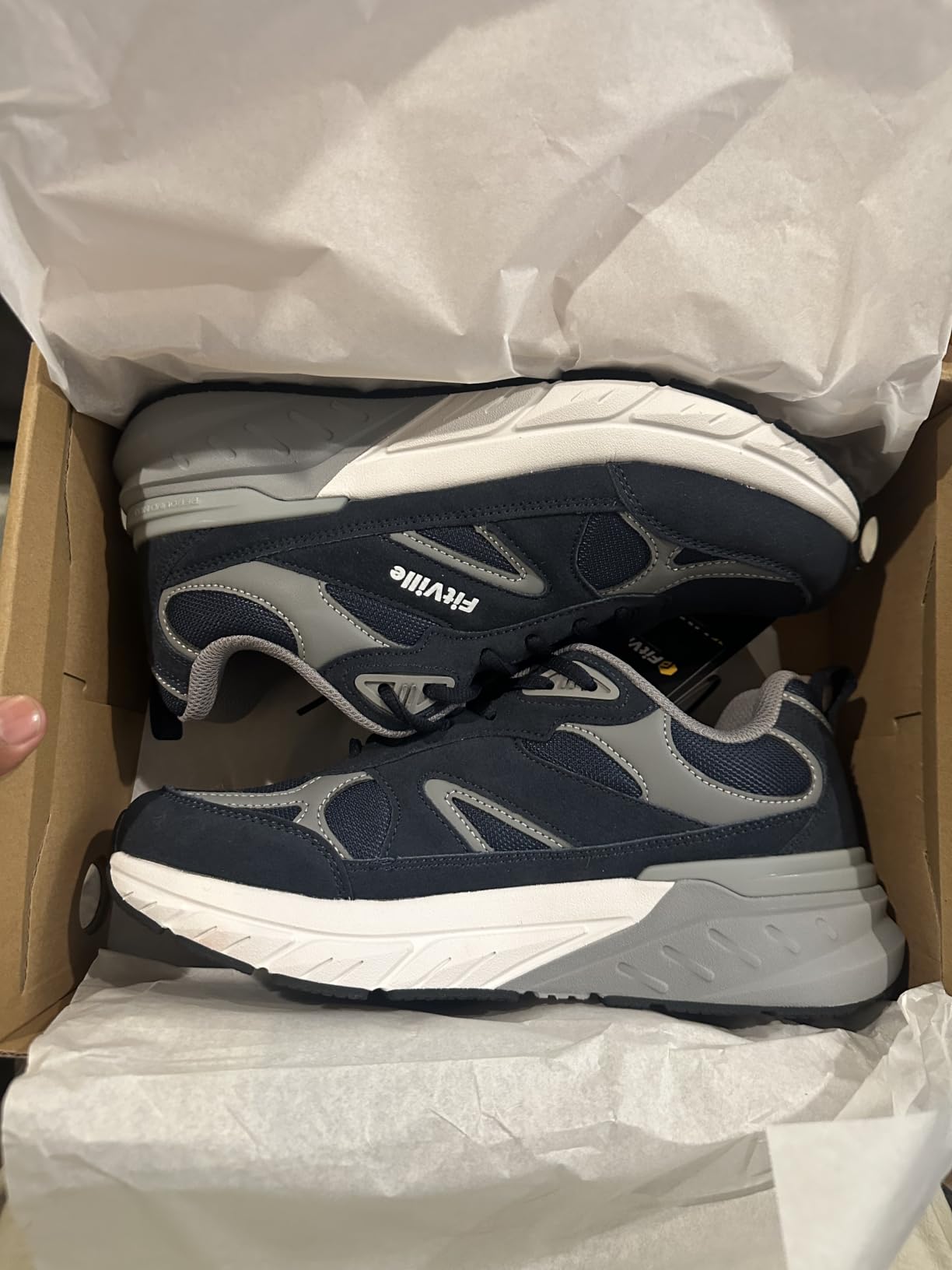 FitVille Wide Walking Shoes for Men Extra Wide Width Sneakers with Arch Support for Flat Feet Heel Pain Relief Plantar Fasciitis - Rebound NEO V1 customer photo 1