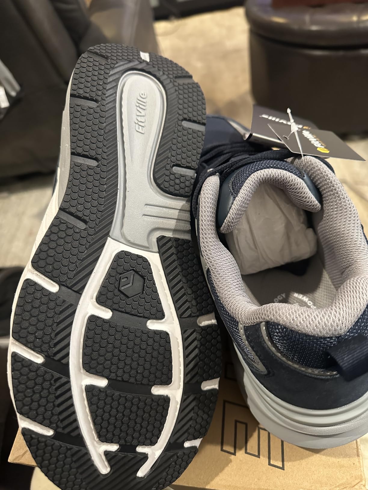 FitVille Wide Walking Shoes for Men Extra Wide Width Sneakers with Arch Support for Flat Feet Heel Pain Relief Plantar Fasciitis - Rebound NEO V1 customer photo 2