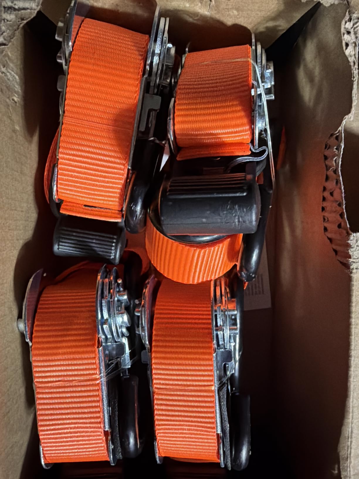 Jack Boss Ratchet Tie Down Straps Set,1500 lbs Break Strength,1