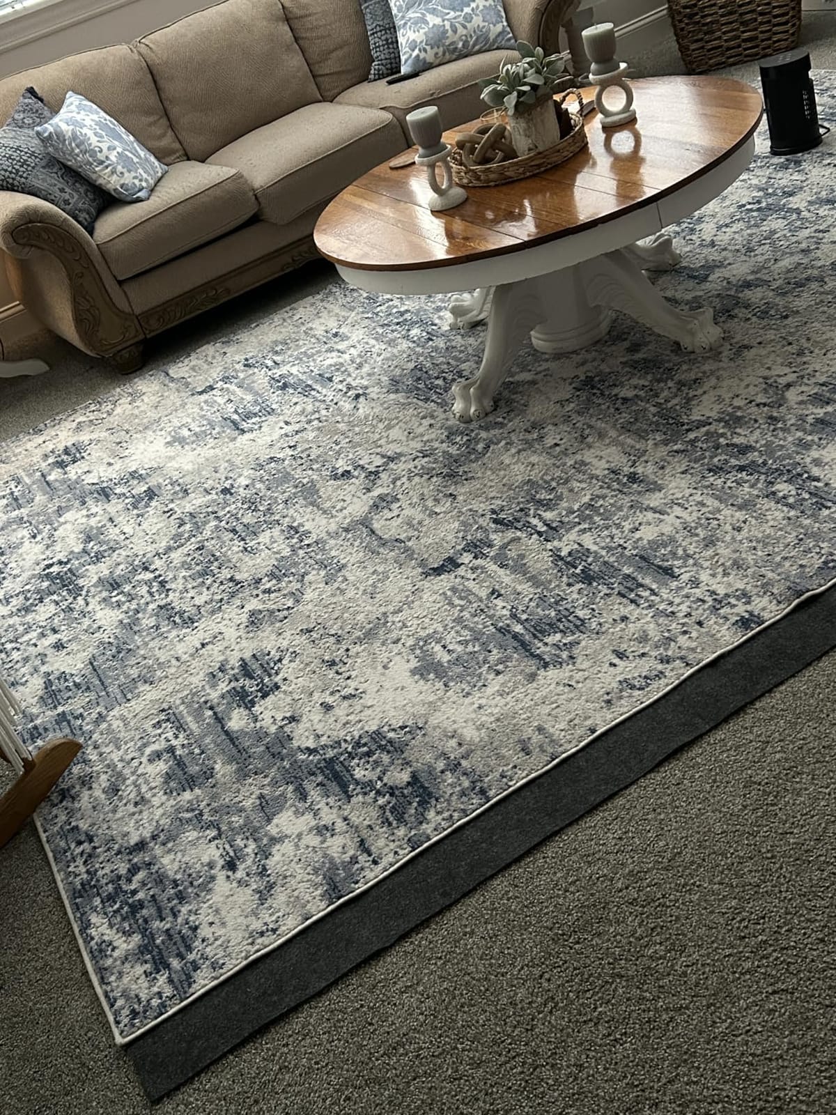 BAGAIL Felt and Natural Rubber Backing Rug Pads 1/4” Thick, 5 x 7 Ft Non Slip Carpet Gripper Keep Rugs in Place, Under Area Rug Protective Cushioned Pads, Carpet Runners, Hardwood Floors Protection customer photo 1