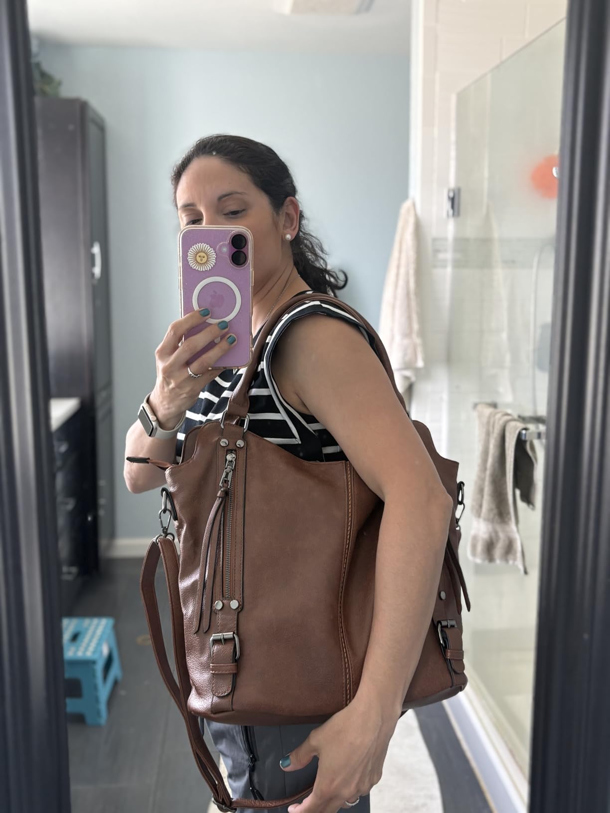 Tote Bag for Women PU Leather Shoulder Bags Fashion Hobo Bags Large Purse and Handbags with Adjustable Shoulder Strap customer photo 1