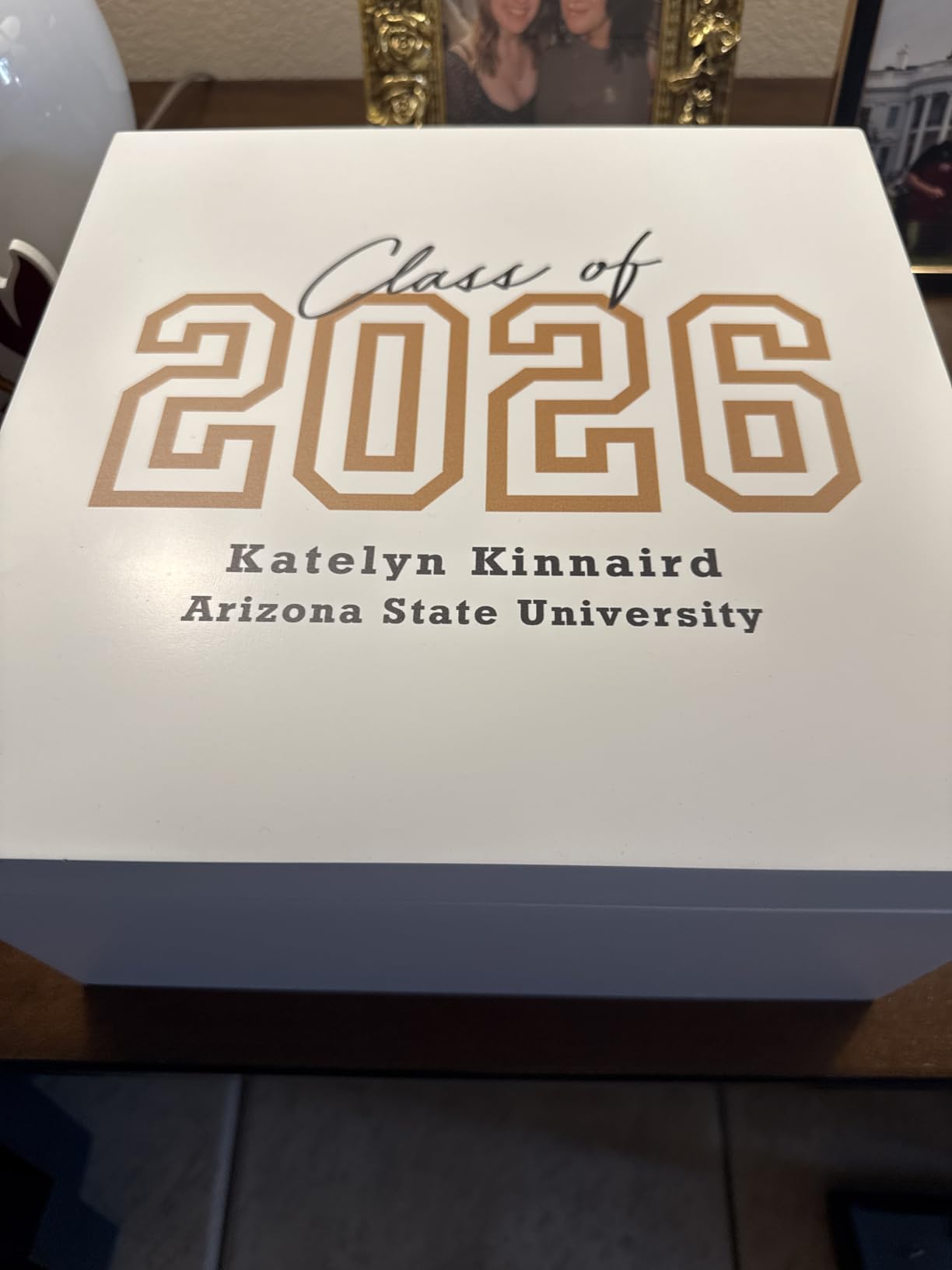 Let's Make Memories Personalized Keepsake Box - For Graduation - Class of 2026 or Any Year - Graduate Memento Box - Customized For Any Grad and School - 12