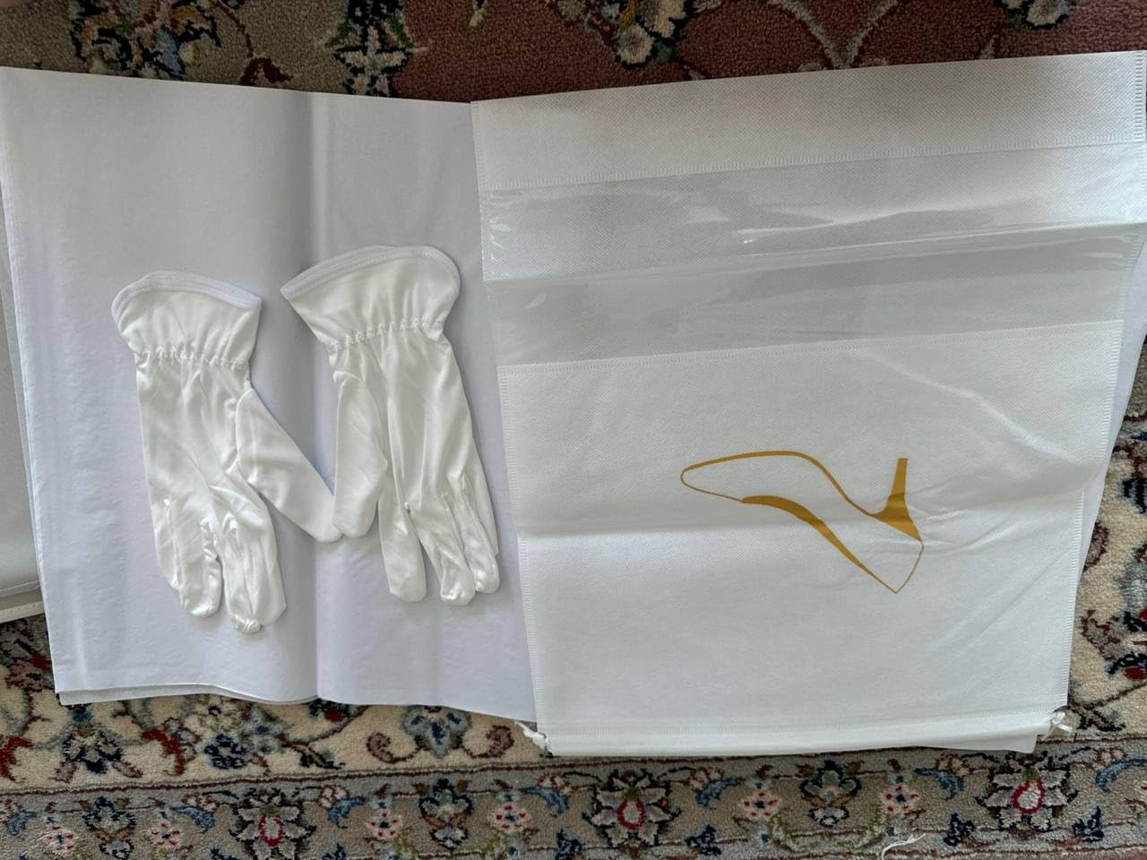 Wedding Dress Storage Box, Large Wedding Dress Preservation Box | Shadeable Fabric, Microfiber Gloves, 20 Sheets of Acid Free Paper and Dustproof Bag for Wedding Dress, Heirlooms, Gowns customer photo 1