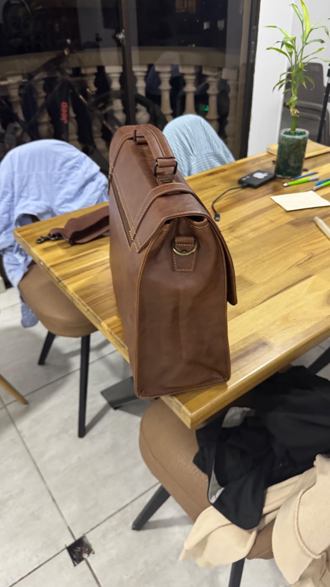 RAINSMORE Mens Messenger Bag 17 Inch Waterproof Vintage Leather Laptop Bag customer photo 1