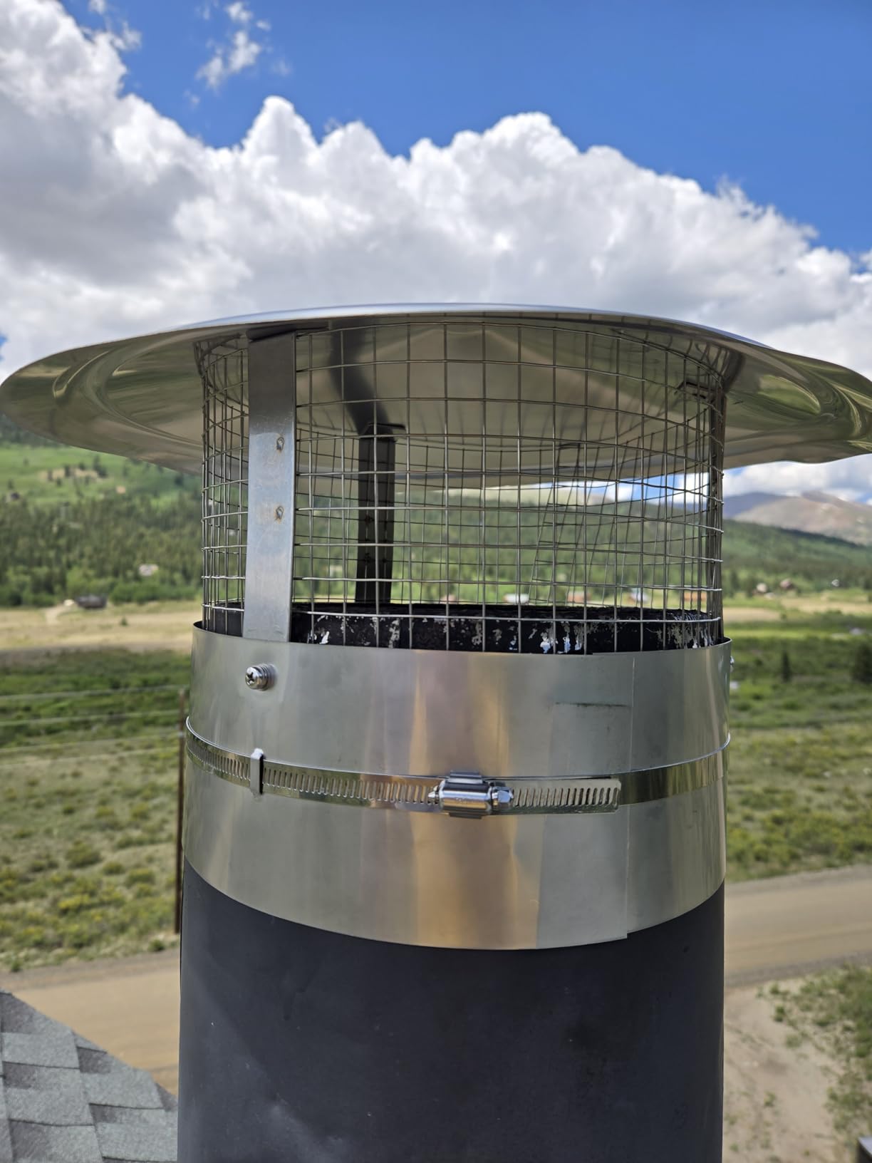 6 Inch Round Chimney Cap,Adjustable Roof Cap for Vents,Chimney Cap with Screen in Stainless Steel,Round Rain Cap for All-Round Chimney Protection,Round Roof Rain Chimney Cover,6 Inch Round Chimney Cap customer photo 1