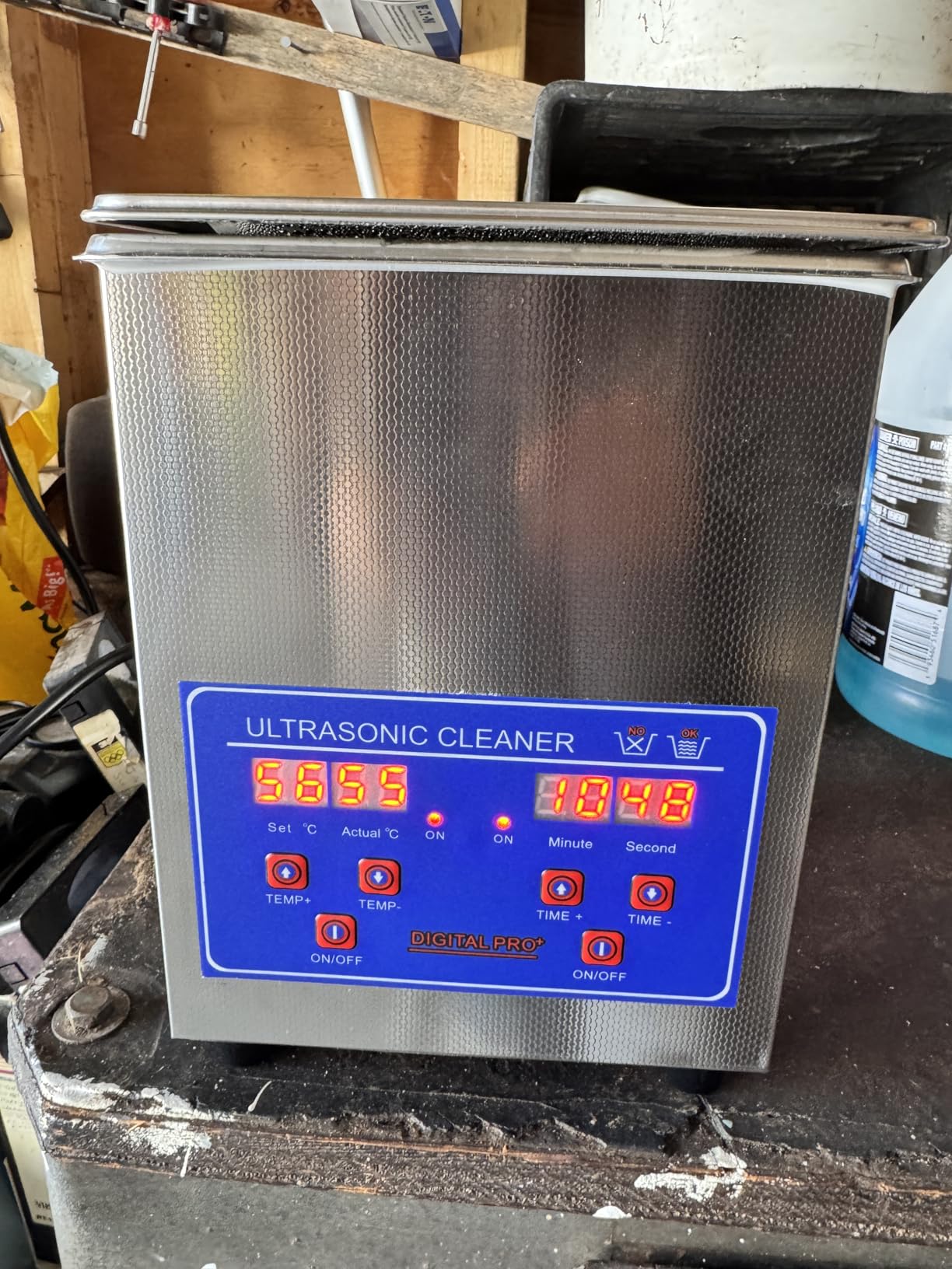 Ultrasonic Carburetor Cleaner, Ultrasonic Parts Cleaner 15L Industrial Ultrasonic Parts Cleaner with Heater&Digital Timer, Ultrasonic Carb Cleaner for Watch Dental Instrument Tool Parts Cleaning, 110V customer photo 1