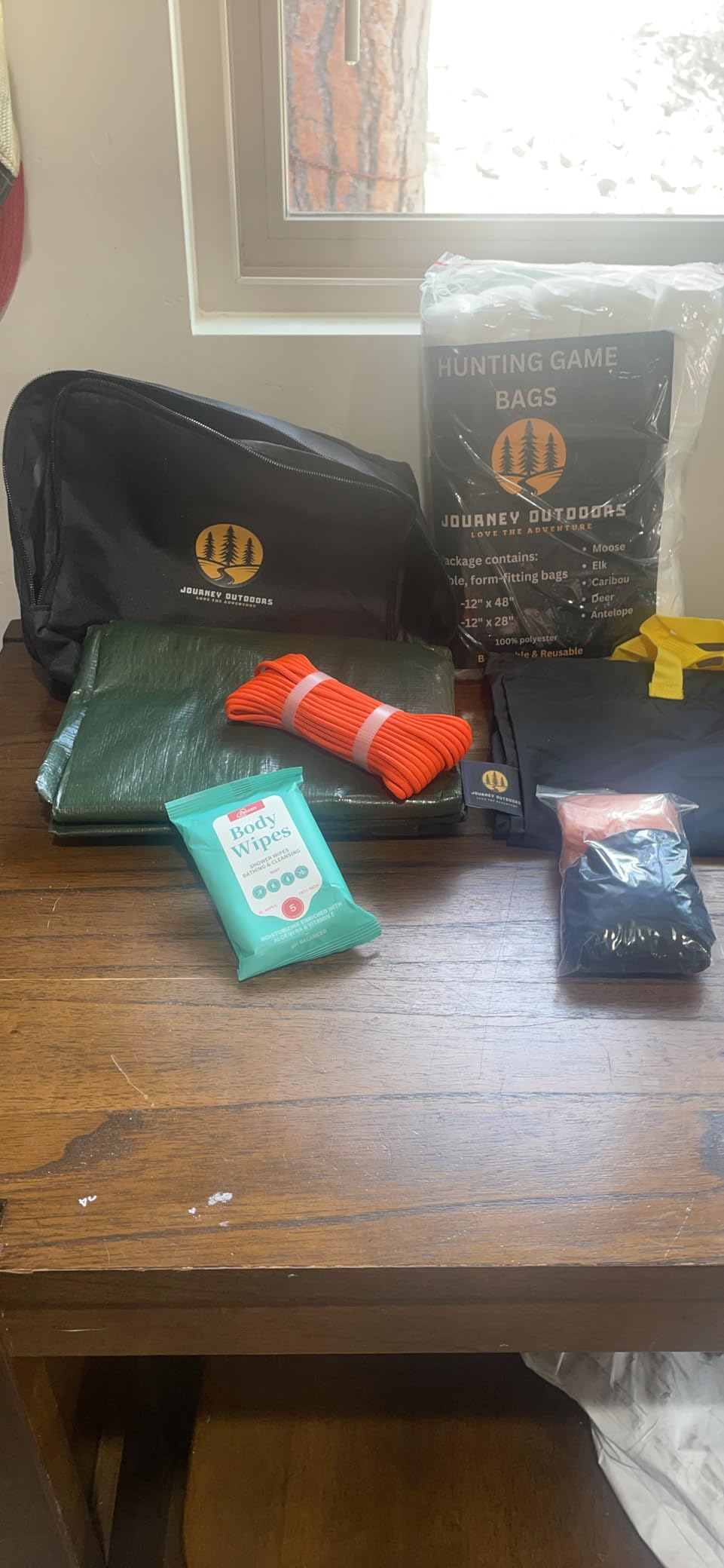 Field Dressing kit, Kill kit, Game Bags, tarp, Leak Proof Meat Bag, Paracord Rope, Nitrile Gloves, Shoulder Gloves, Flagging Tape, Large Cleaning Wipes, elk, Deer, Black customer photo 1