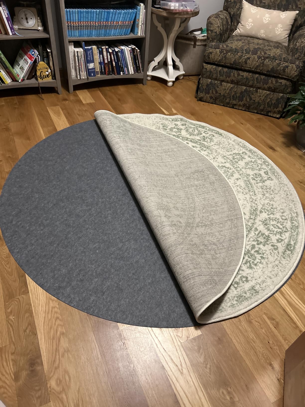 Waterproof Rug Pad Round 8-Foot Waterproof Non-Slip Rug Pad Non-Slip Rug Pads for All Floors and Finishes, Felt Pad for Hardwood Floors, Keeps Carpets in Place Soft and Safe (8TF) customer photo 2