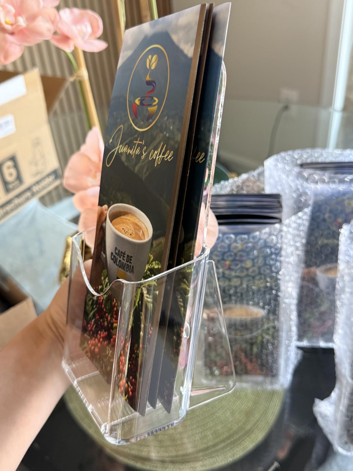 Acrylic Brochure Holder 4 x 9, Clear Pamphlet Holder Display Stand, 2 Pack customer photo 2