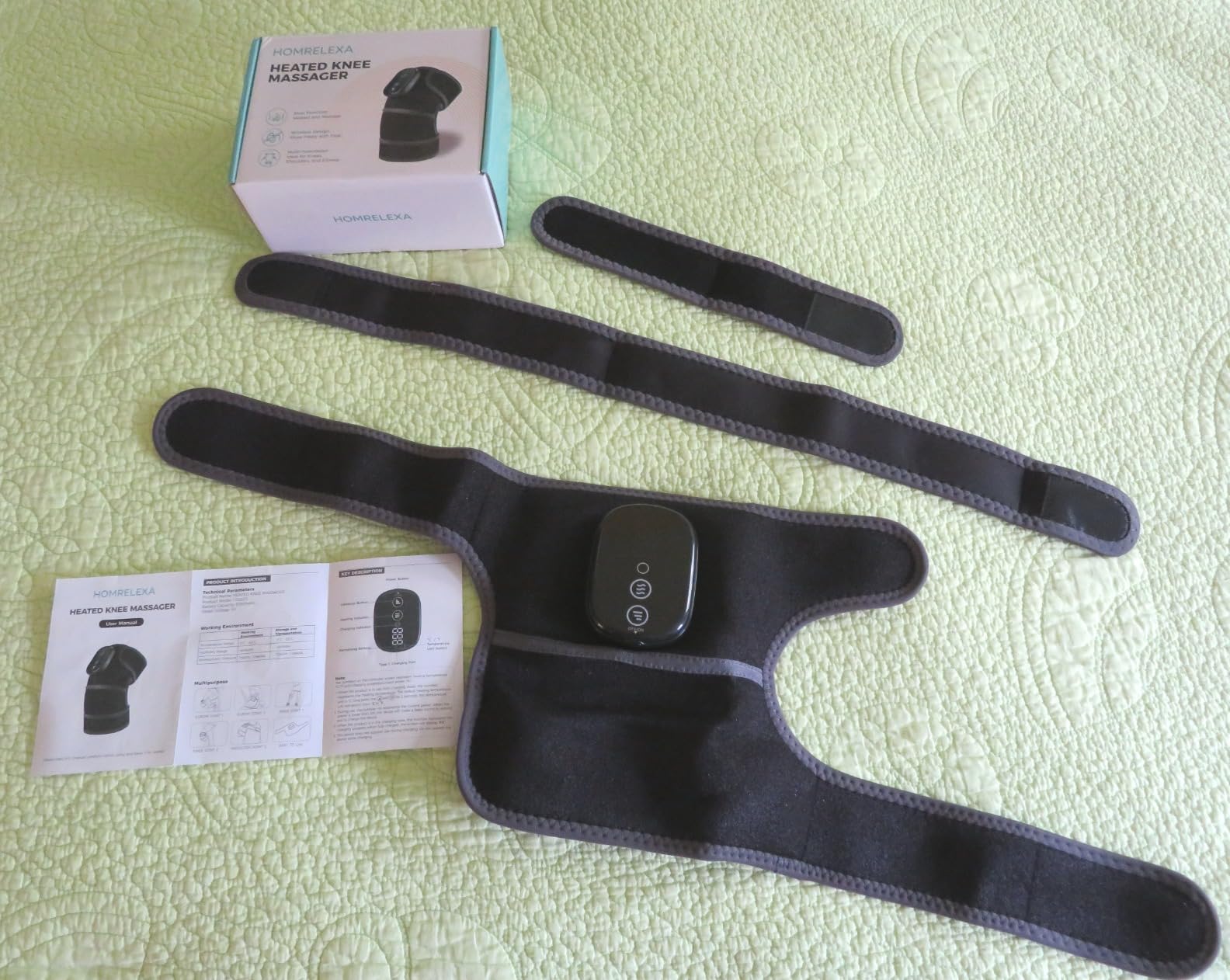 HOMRELEXA Cordless Heated Knee Massager, 3-in-1 Knee Heating Pad, Black 1PC customer photo 1