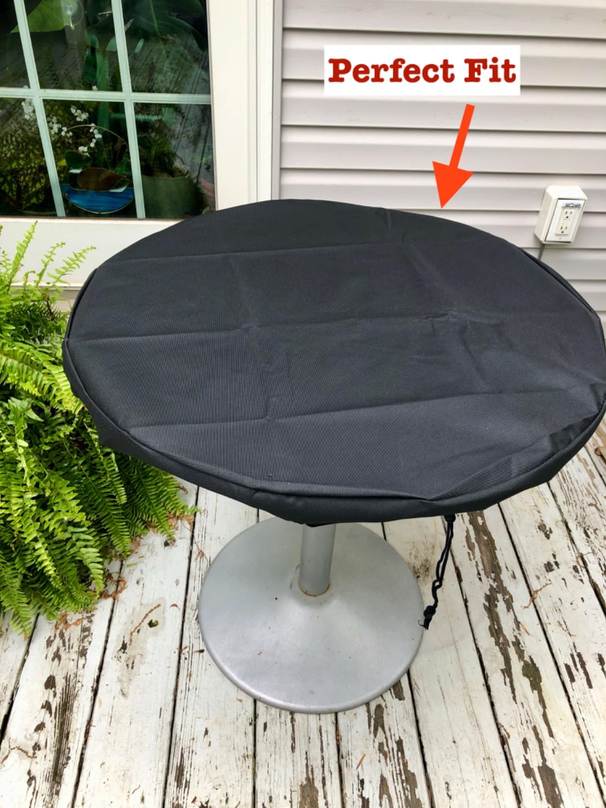 TOHONFOO Outdoor Round Table Cover for Patio Table Fits 58-60 Inch, Black customer photo 1