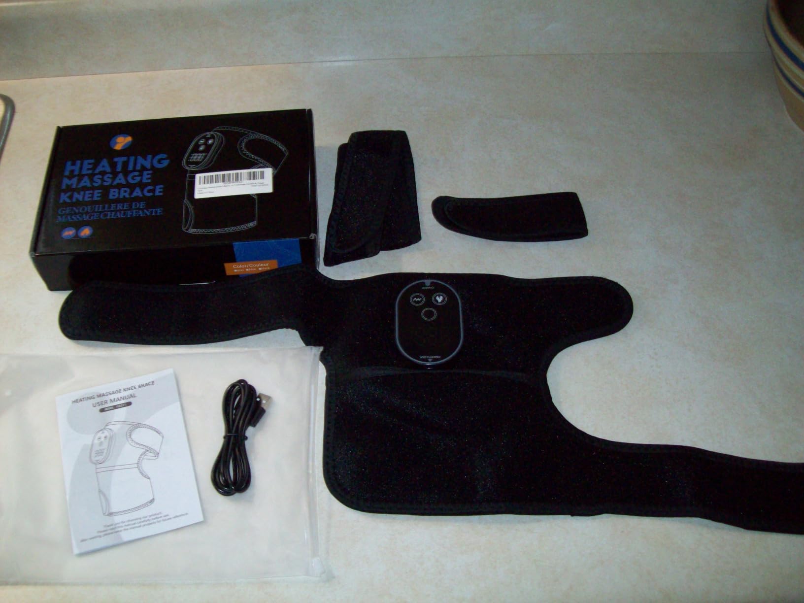 Cordless Heated Knee Massager with Vibration, FSA Eligible HSA, Heated Knee Brace Wrap Heating Shoulder Brace Support Wrap for Knee Elbow, Heating Pad with 6 Heating Levels, 3 Massage Modes&Timer customer photo 1