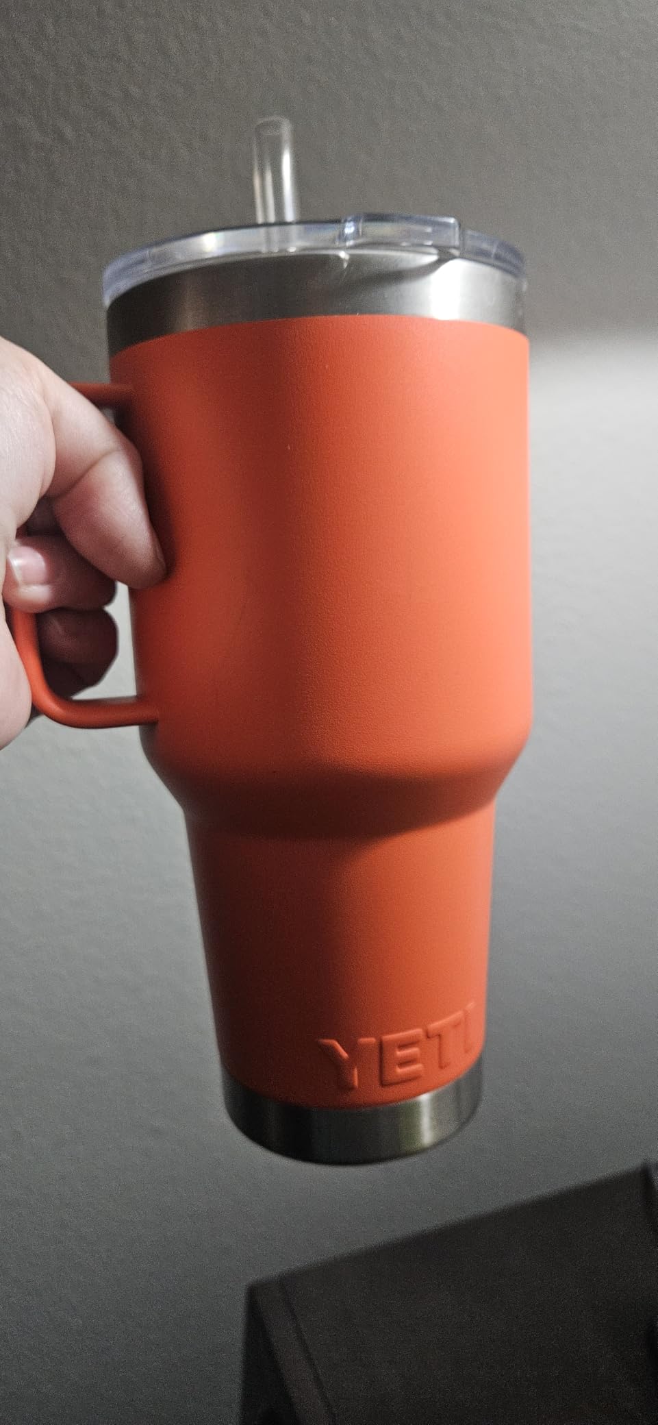YETI Rambler 42 oz Tumbler with Handle and Straw Lid, Travel Mug Water Tumbler, Vacuum Insulated Cup with Handle, Stainless Steel, Key Lime customer photo 2