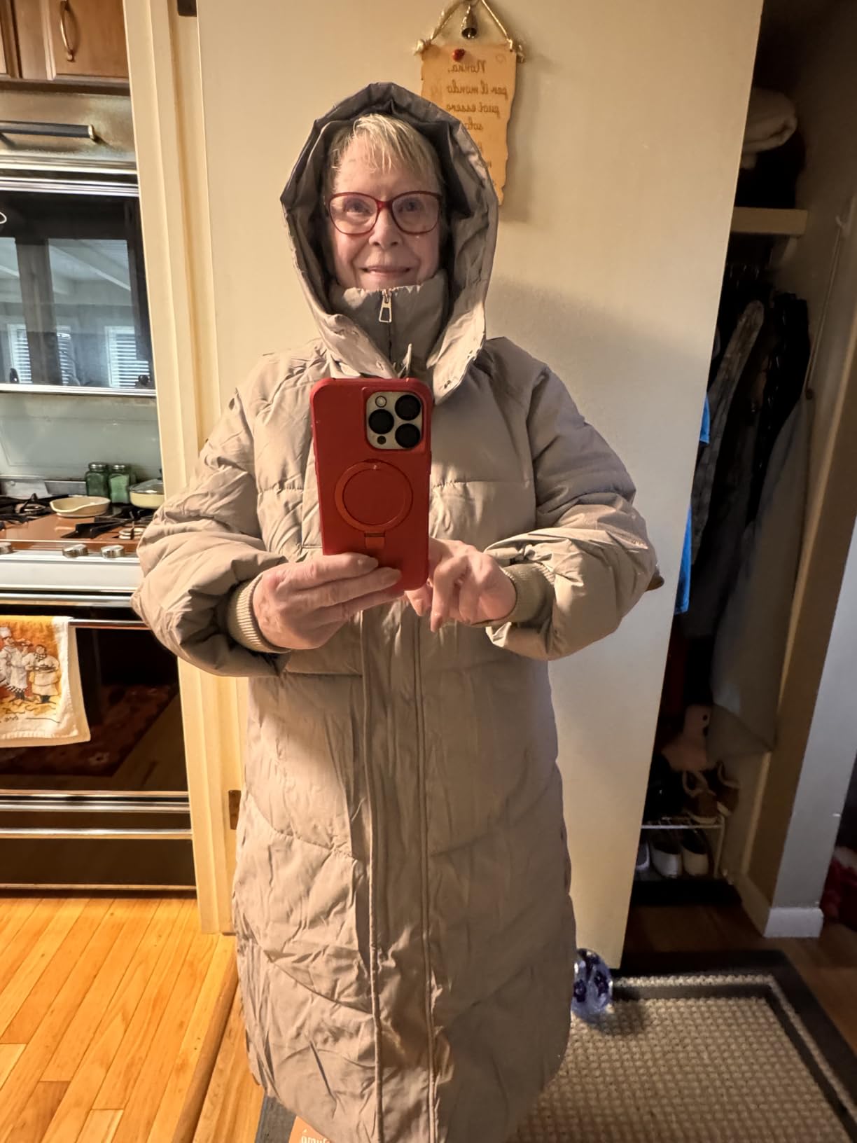 PUFFIT Long Puffer Jacket for Women Thickened Winter Down Coat with Pockets customer photo 1