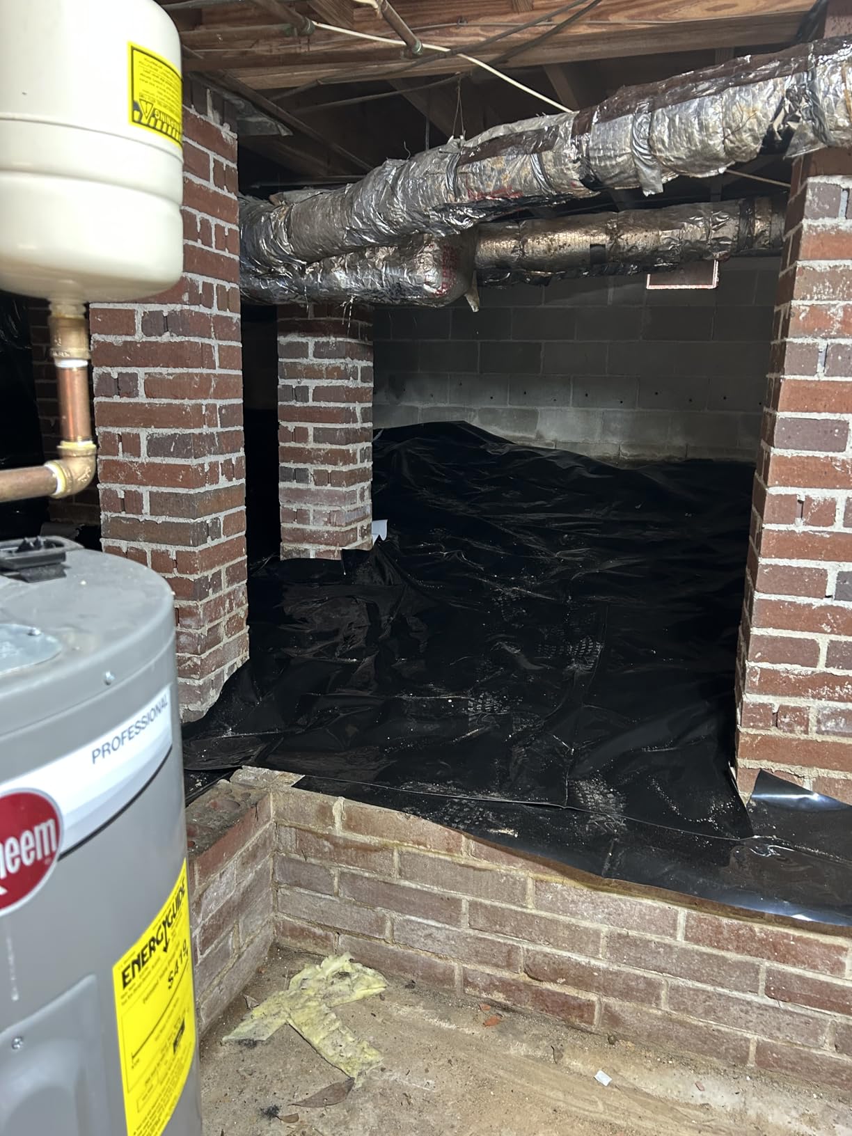 Crawl Space Vapor Barrier - 16 mil 10' x 100', Concrete Vapor Barrier, Vapor Barrier for Crawlspace Encapsulation kit, Crawlspace Liner, Roll of Heavy Duty Plastic sheeting, Black and White Panda Film customer photo 1