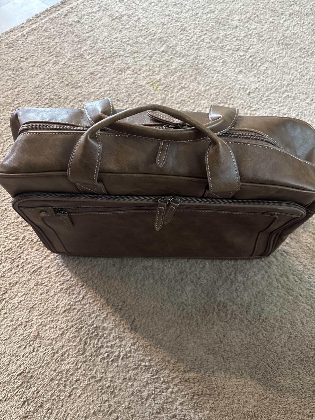 RAINSMORE Mens Laptop Bag 16 Inch Leather Briefcase Vintage Messenger Bag customer photo 1