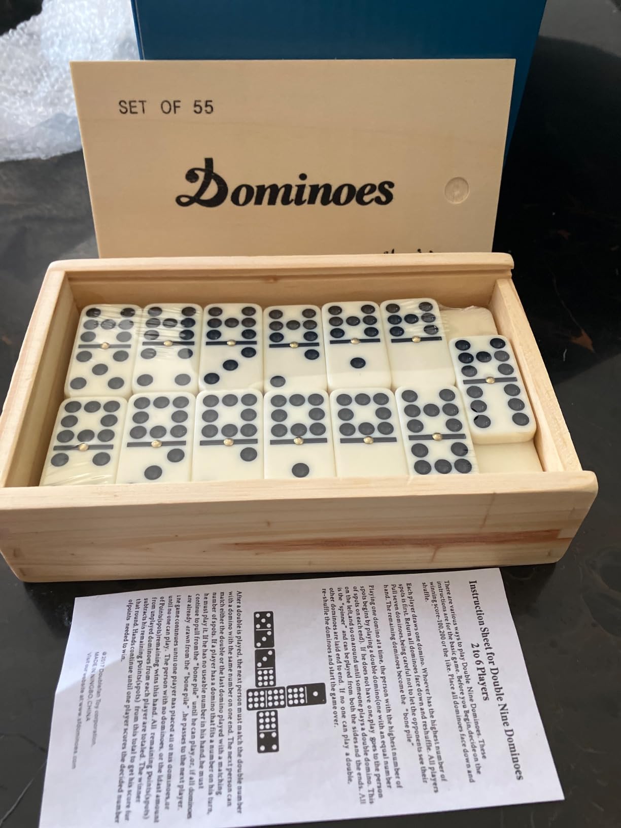 Smilejoy Jumbo Dominoes Set for Adults, Double 6 Domino with Wooden Box customer photo 1