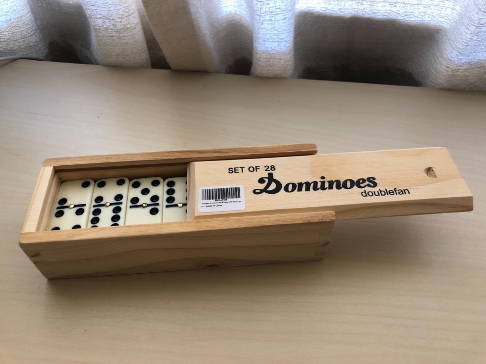 Doublefan Jumbo Dominoes for Adults, Double 6 Domino Set in Prime Wood Box customer photo 1
