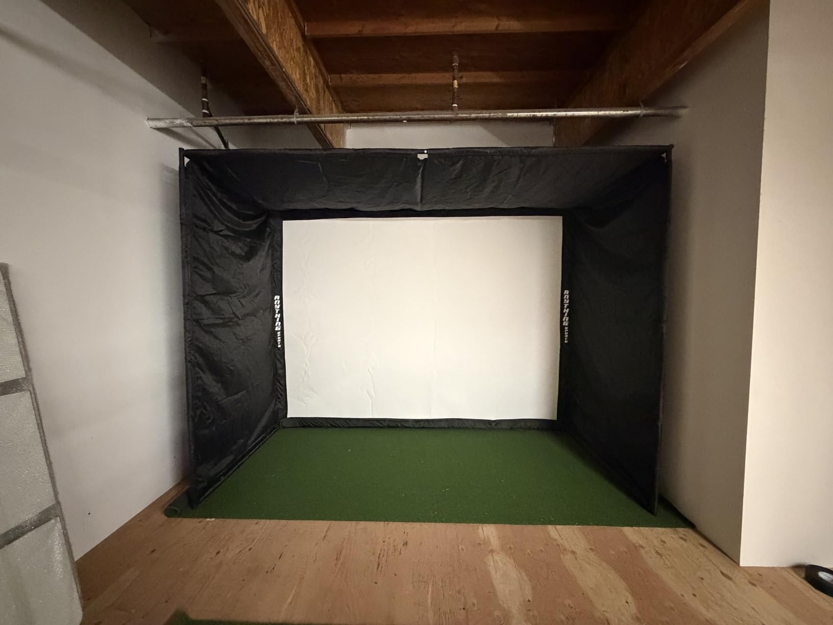Complete Golf Simulator Enclosure Package – 4K-Ready Impact Screen with Blackout Cage, Projector Mount, Frame Poles, Side Shank Nets | Indoor & Garage Practice | Easy Setup | 12-Month Warranty customer photo 2
