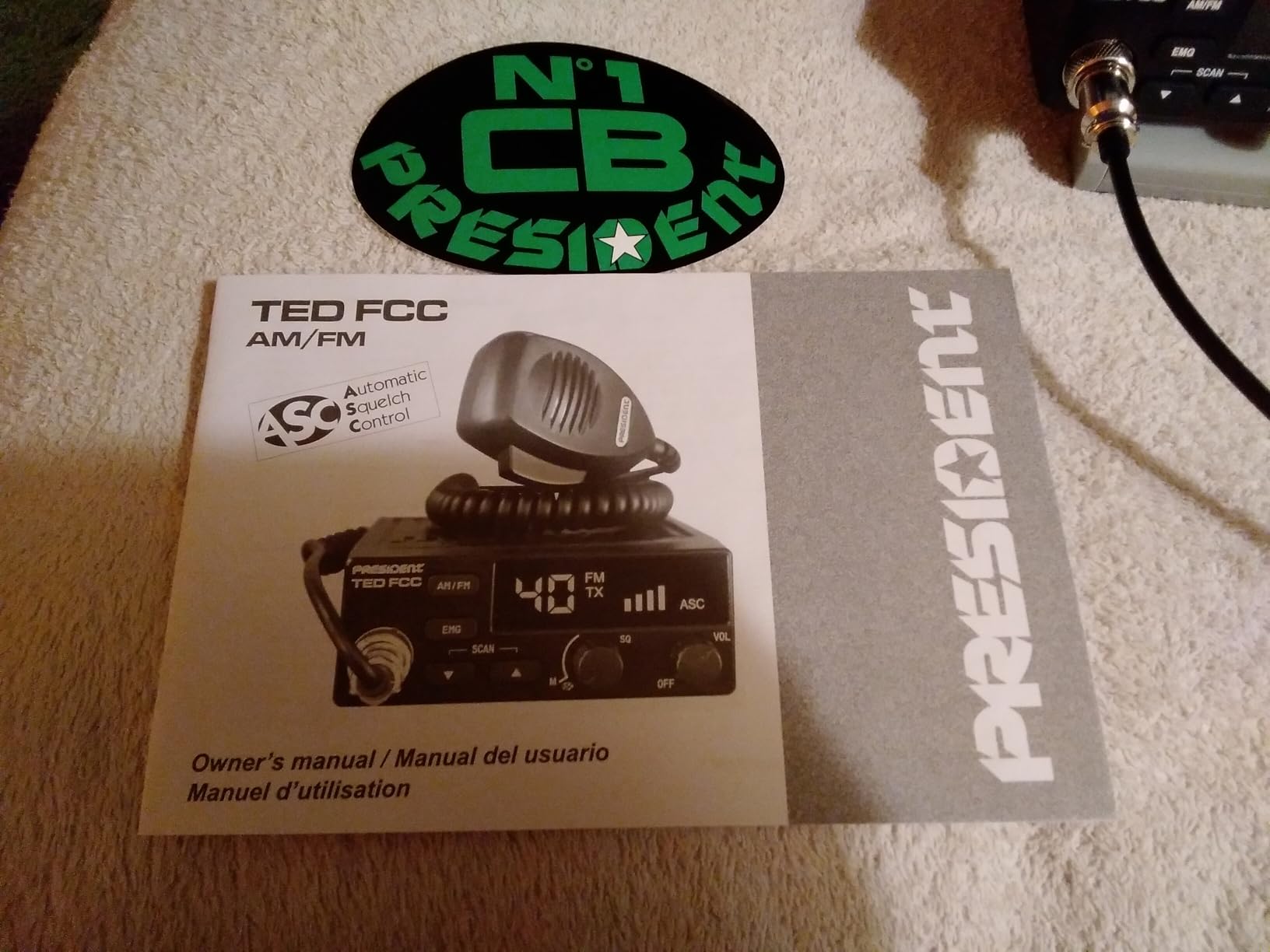 President Ted FCC AM/FM 40 Channel Compact CB Radio, LED Display, Emergency Channels, Automatic Squelch Control, PTT, 6pin MIc Plug, Time Out Timer, Key Beep, 2 Years Manufacture Warranty customer photo 2