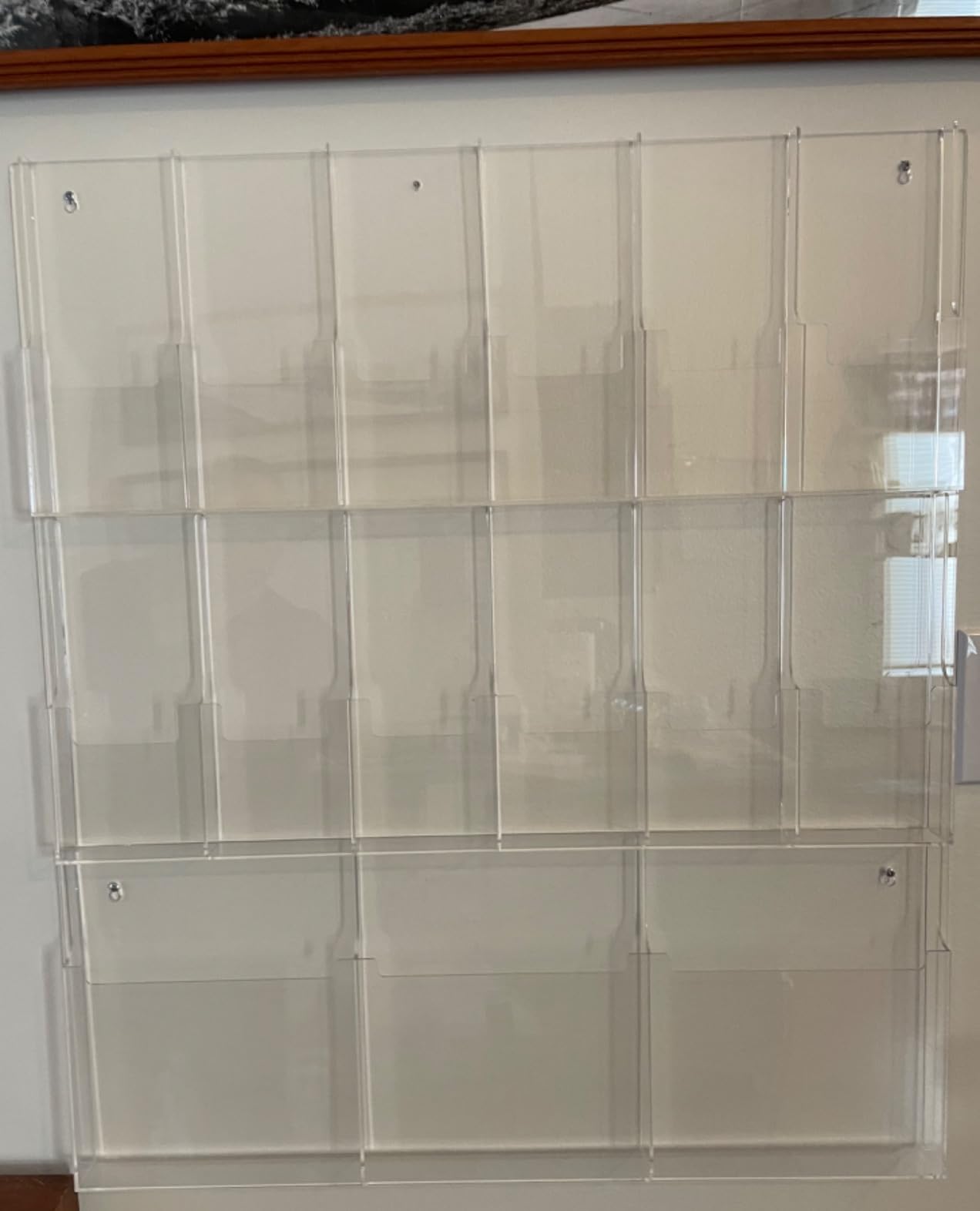 Acrylic Brochure Pamphlet Holder, 3 Magazine Holders and 12 Pamphlet Holders, Clear Brochure Display Holder Wall Mount, Trifold Flyer Rack, Literature Storage Rack for Home, Offices, Waiting Room customer photo 1