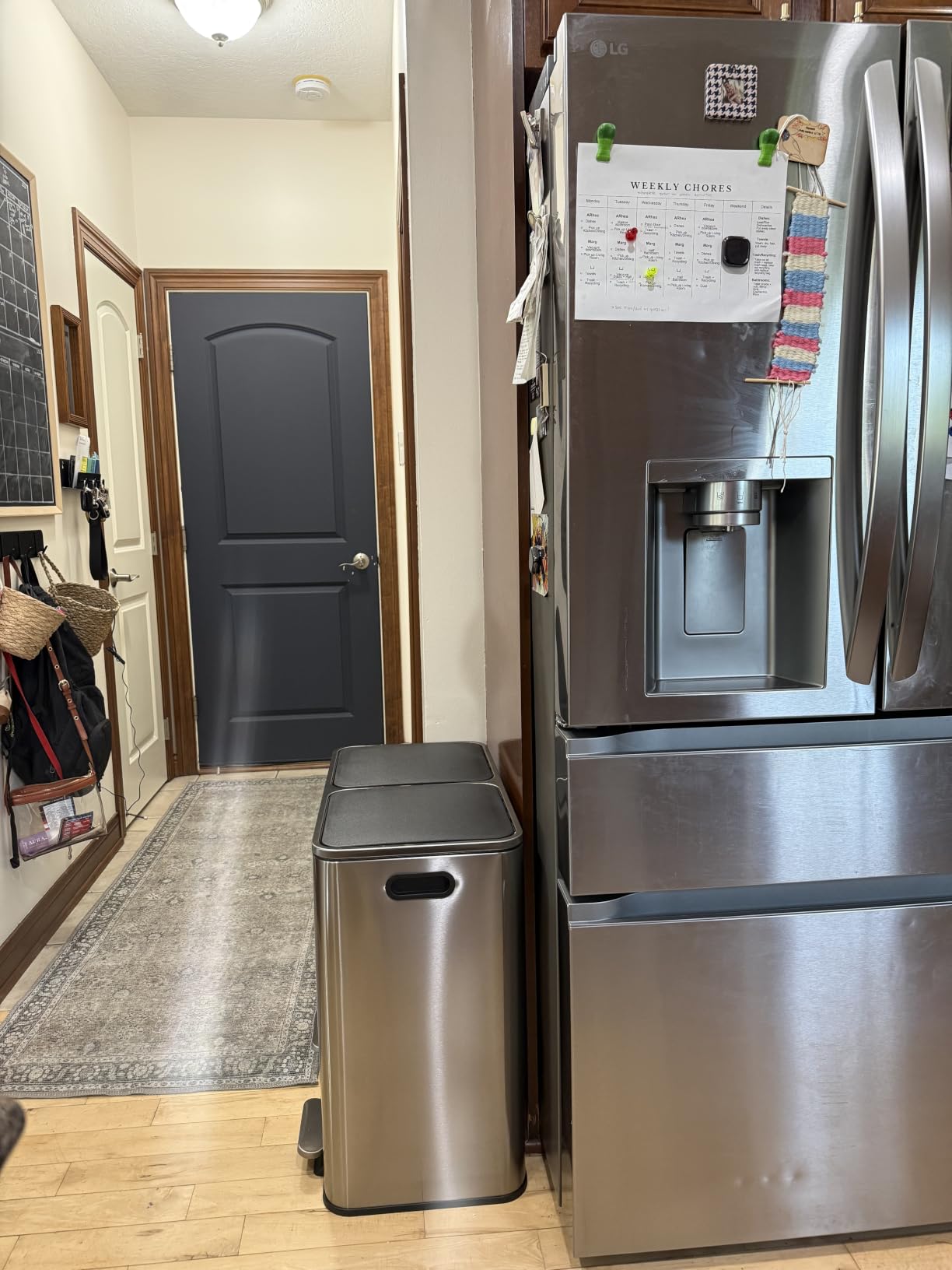 SONGMICS Trash Can, 2 x 10.6 Gallon (2 x 40 L), Silver and Black | Garbage Can for Kitchen, with 15 Trash Bags, 2 Compartments, Plastic Inner Buckets and Hinged Lids, Airtight, ULTB730E80 customer photo 2