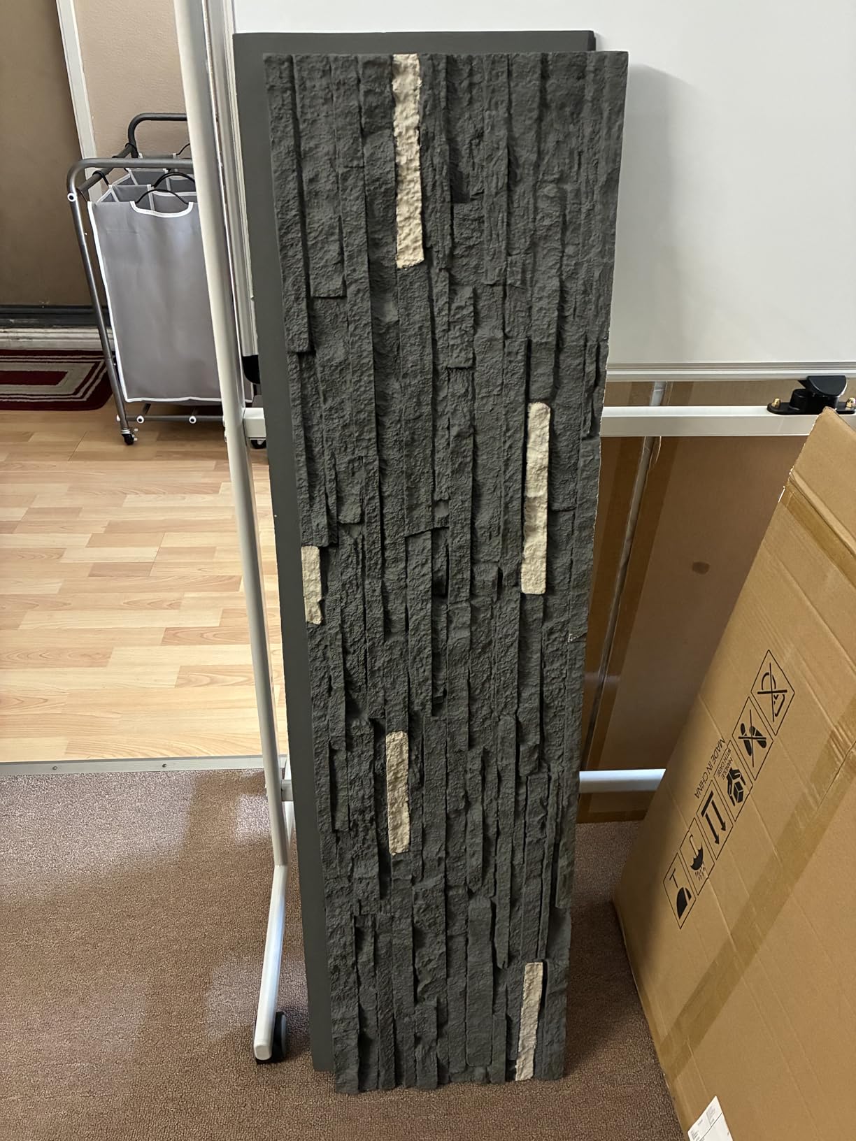 ROOMTEC 1-Pack Faux Stone Wall Covering Panels for Interior and Exterior Decor, PU Stone Veneer, Siding Panels for DIY Home Improvement Projects, 46.46