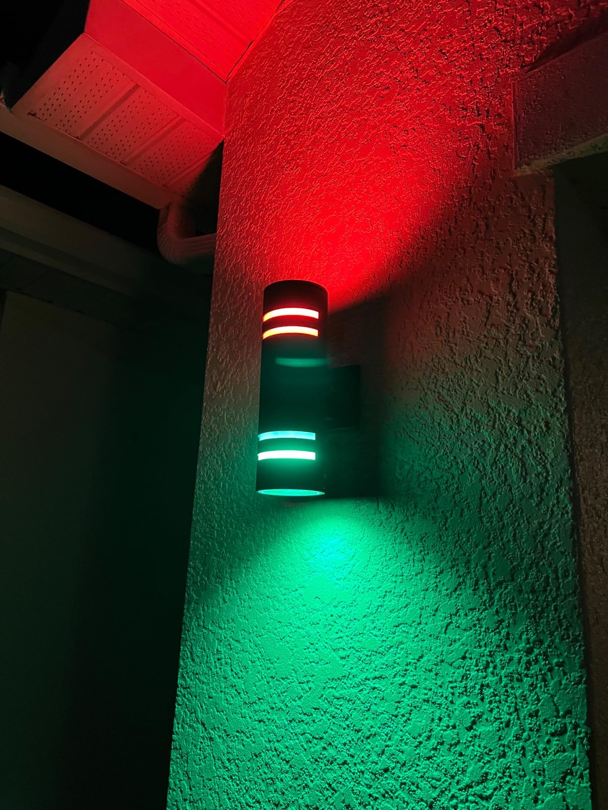rosykite Smart Outdoor Sconce Lights 2 Pack, Up Down Wall Porch Lights RGB Color Changing WiFi APP Control, Dimmable LED Exterior Wall Lighting Fixtures Work with Alexa,No Hub Required,ETL Listed customer photo 2