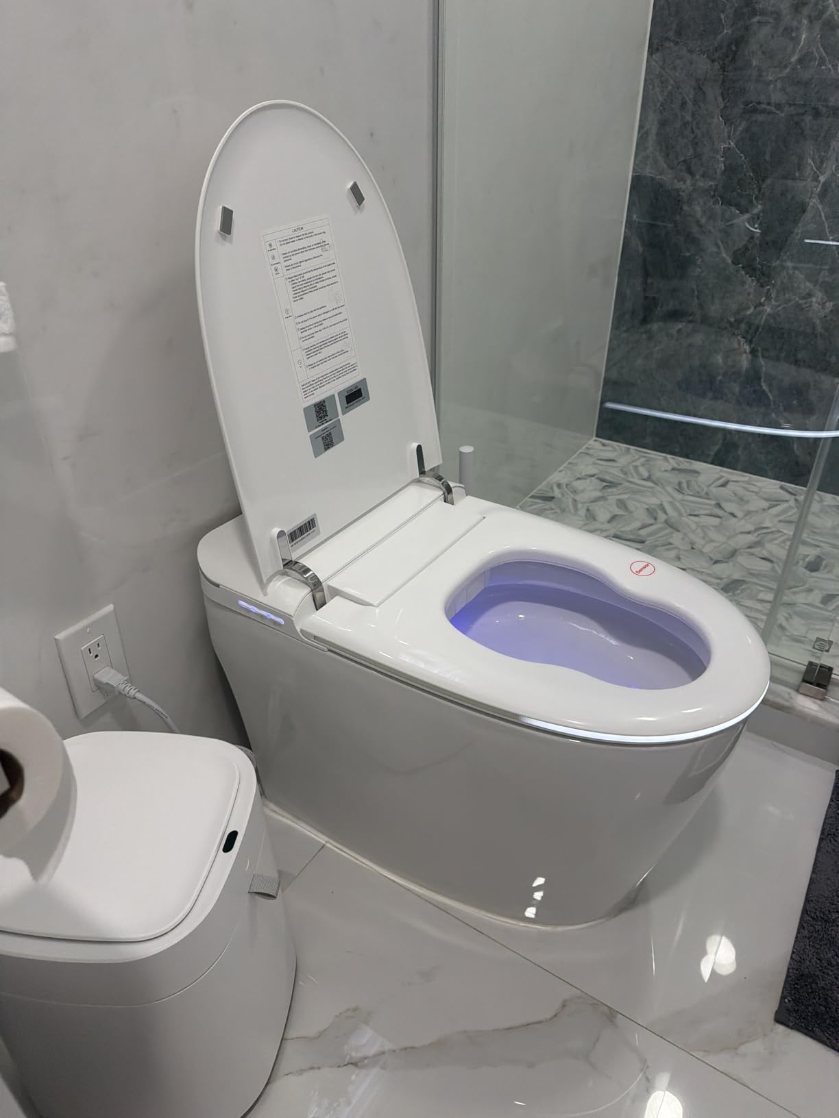 Smart Toilet with Bidet Built In with Warm Water Sprayer and Dryer | Foot Sensor Operation, Heated Seat toilet with LED Display for Bathroom, Auto Dual Flush customer photo 2