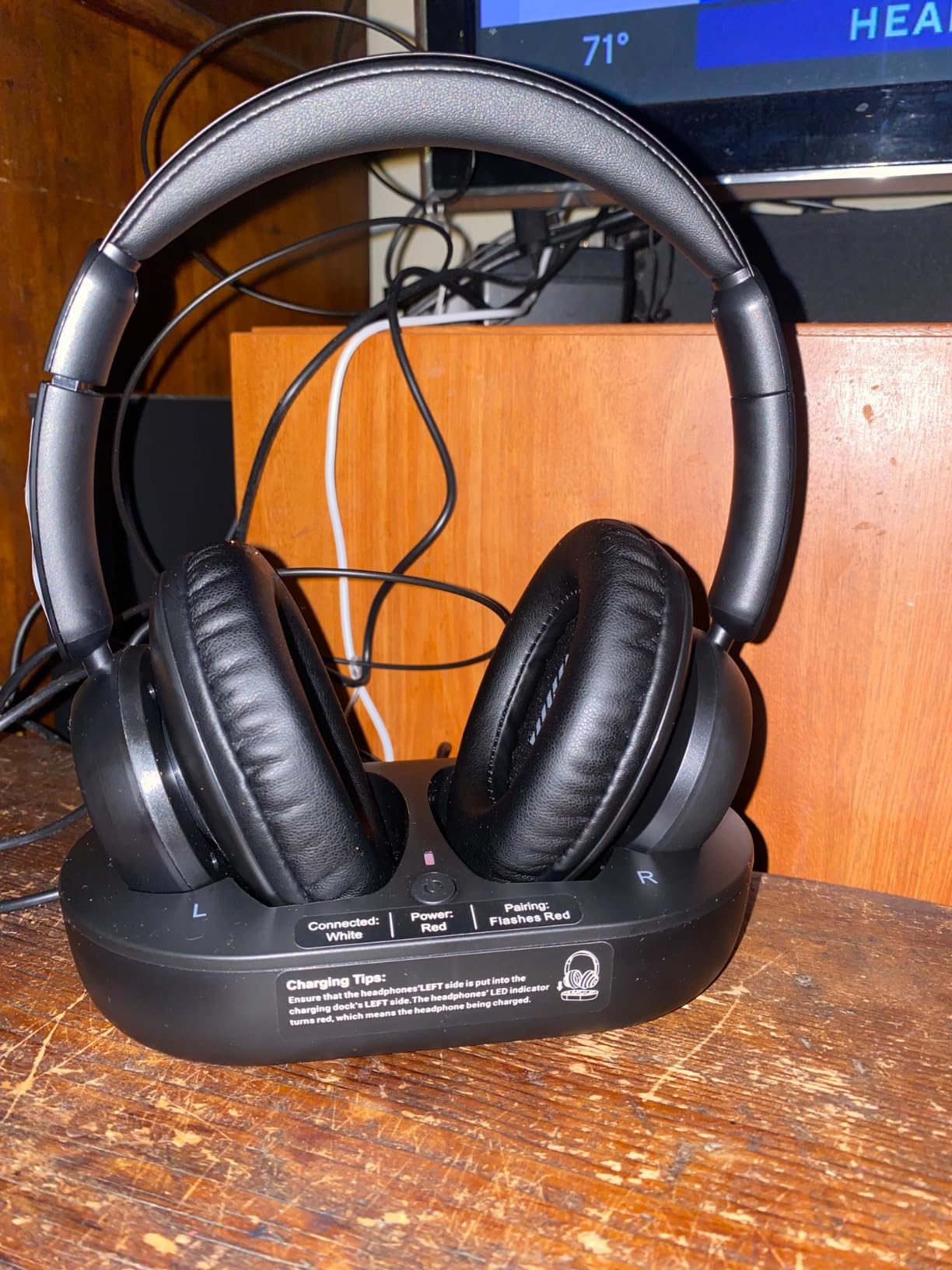 Wireless TV Headphones for Seniors with Transmitter,Black customer photo 2