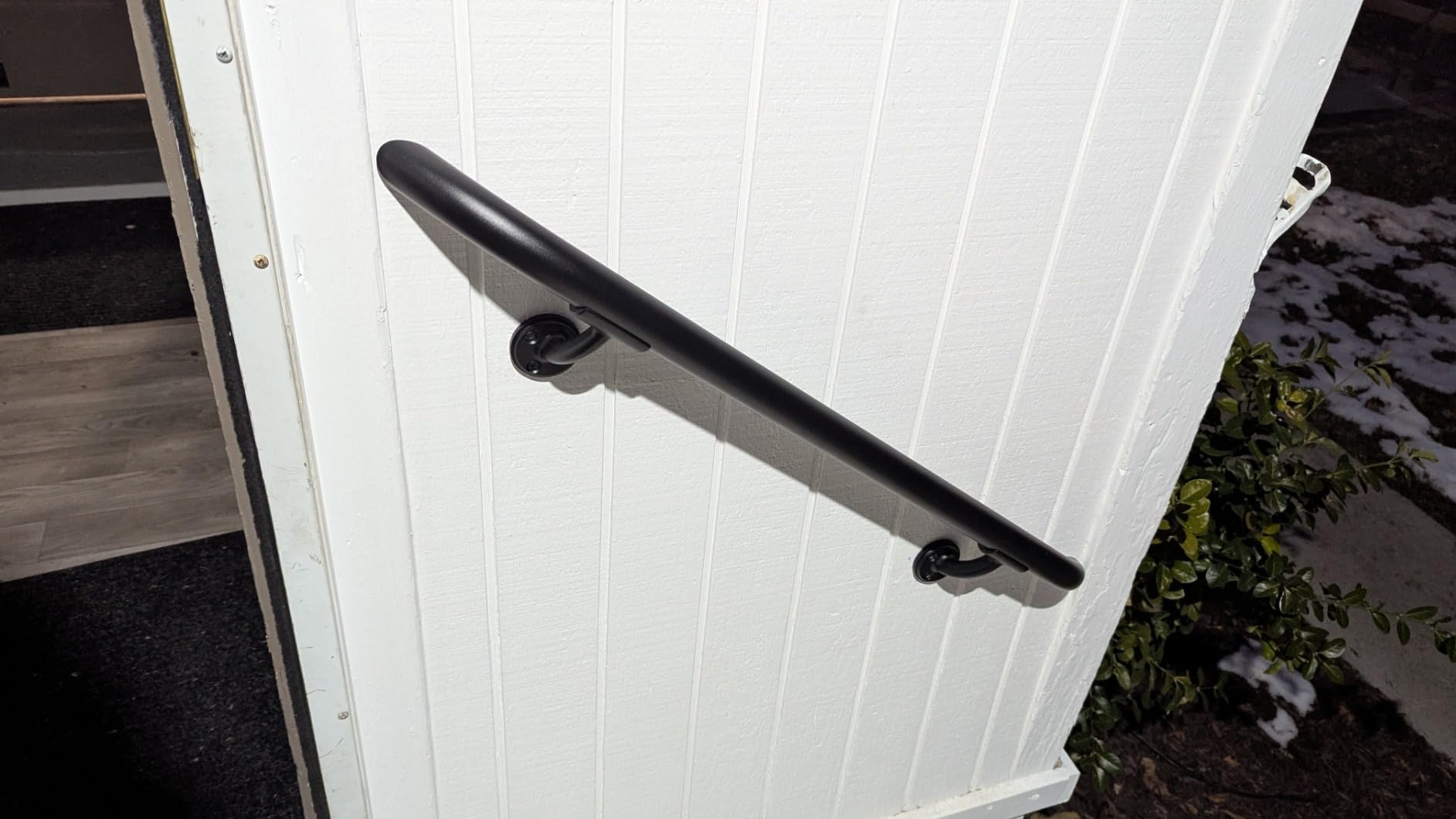Complete Aluminum Handrail KIT for Indoor/Outdoor - Stylish Round Shape with Curved Ends. Includes Wall Mounts, Hardware, Ergonomic 1-3/8