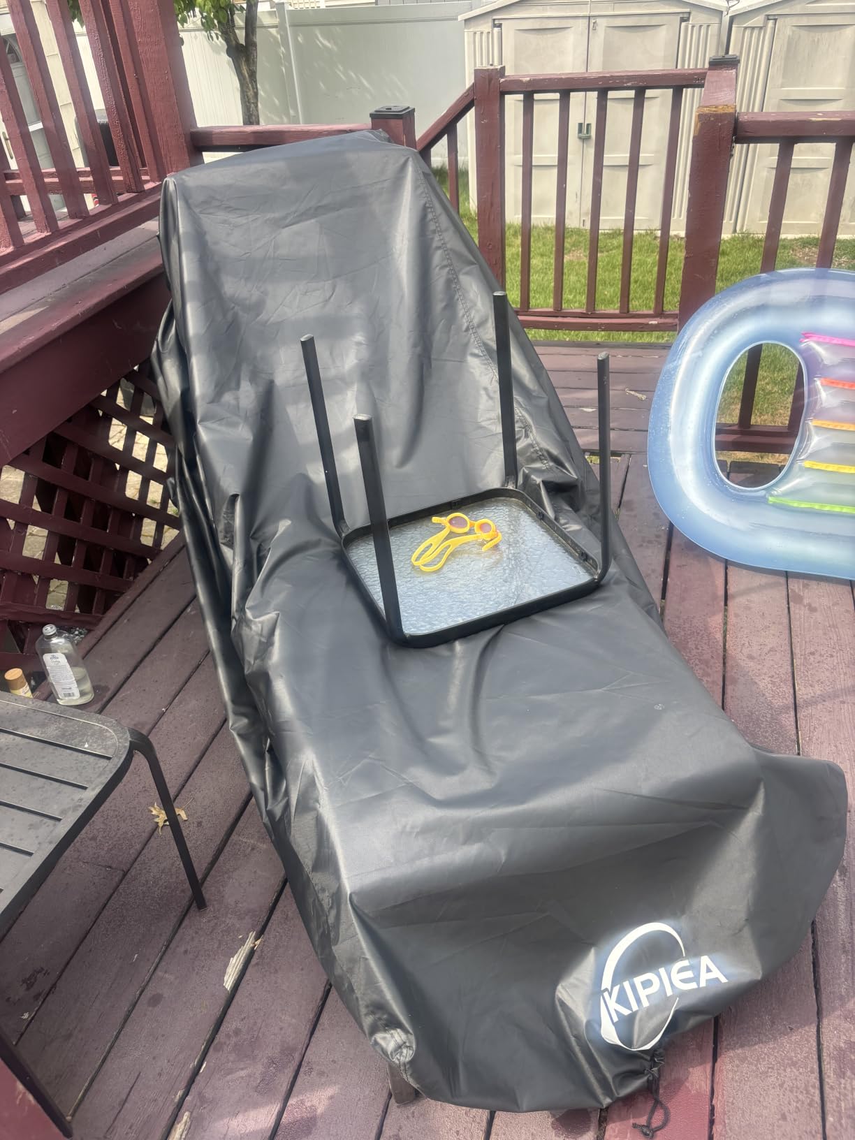 Kipiea Waterproof Patio Lounge Chair Covers for Outdoor Furniture, Heavy Duty Outdoor Chaise Lounge Cover with Anti UV and No Tears, No Fading (80