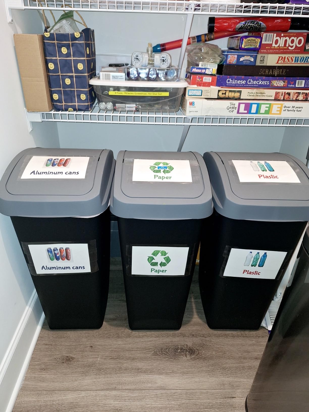 Glad Linkable Trash Can with Clorox Odor Protection, 12 Gal, Black, 3 Pack | Swing-Top & Lift-Up Full-Open Lid, Connect Multiple Cans, Sort Waste & Recycling, Odor-Neutralizing Top, for Kitchen & Office customer photo 2