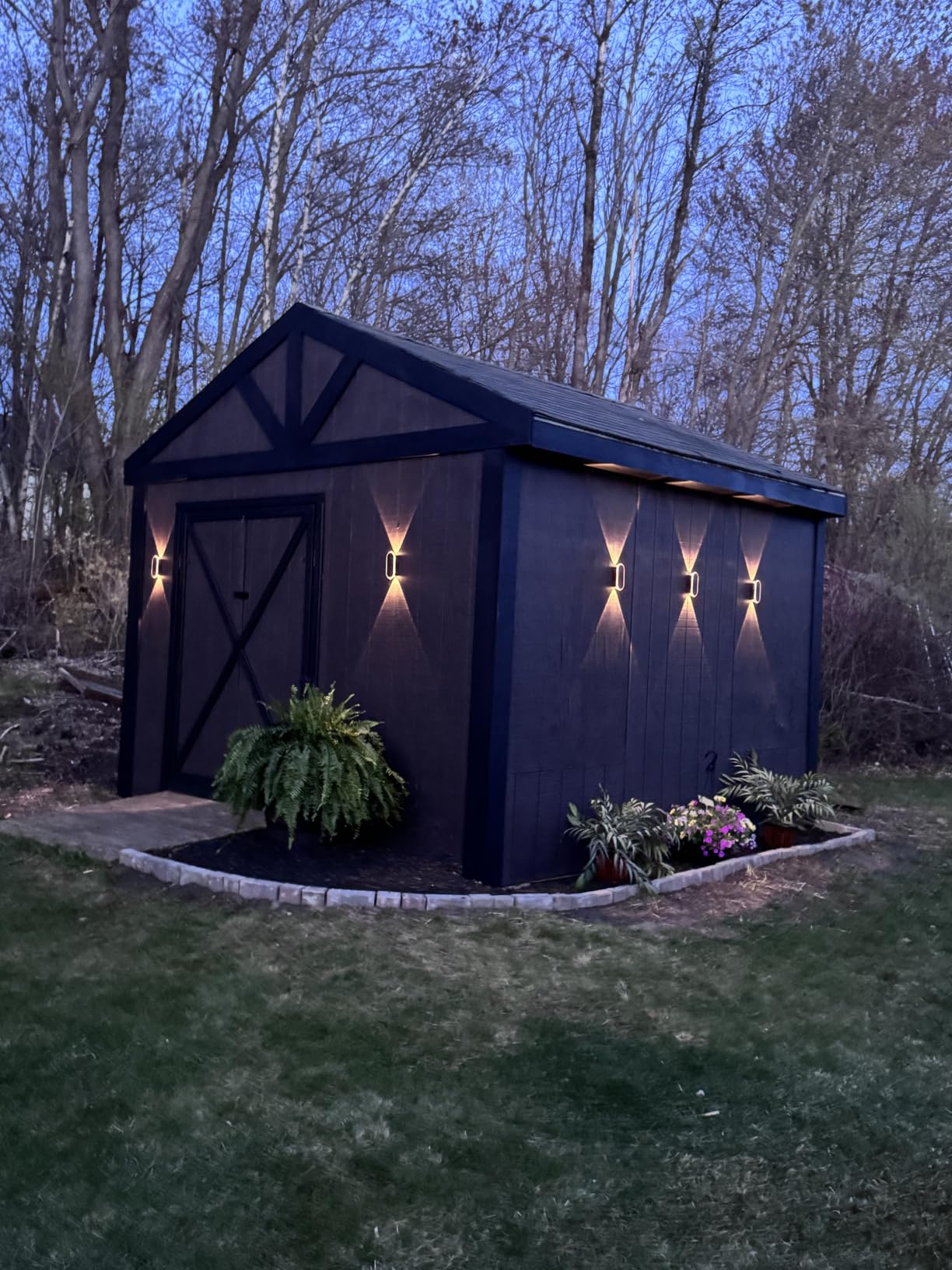 Ellasay Solar Fence Lights Outdoor: 6-Pack Solar Powered Wall Lights Up and Down Waterproof IP65-3 Color Brighter LED Focus Lens SolarLights Dusk to Dawn 12h for Patio/Backyard/Porch/Railing customer photo 2
