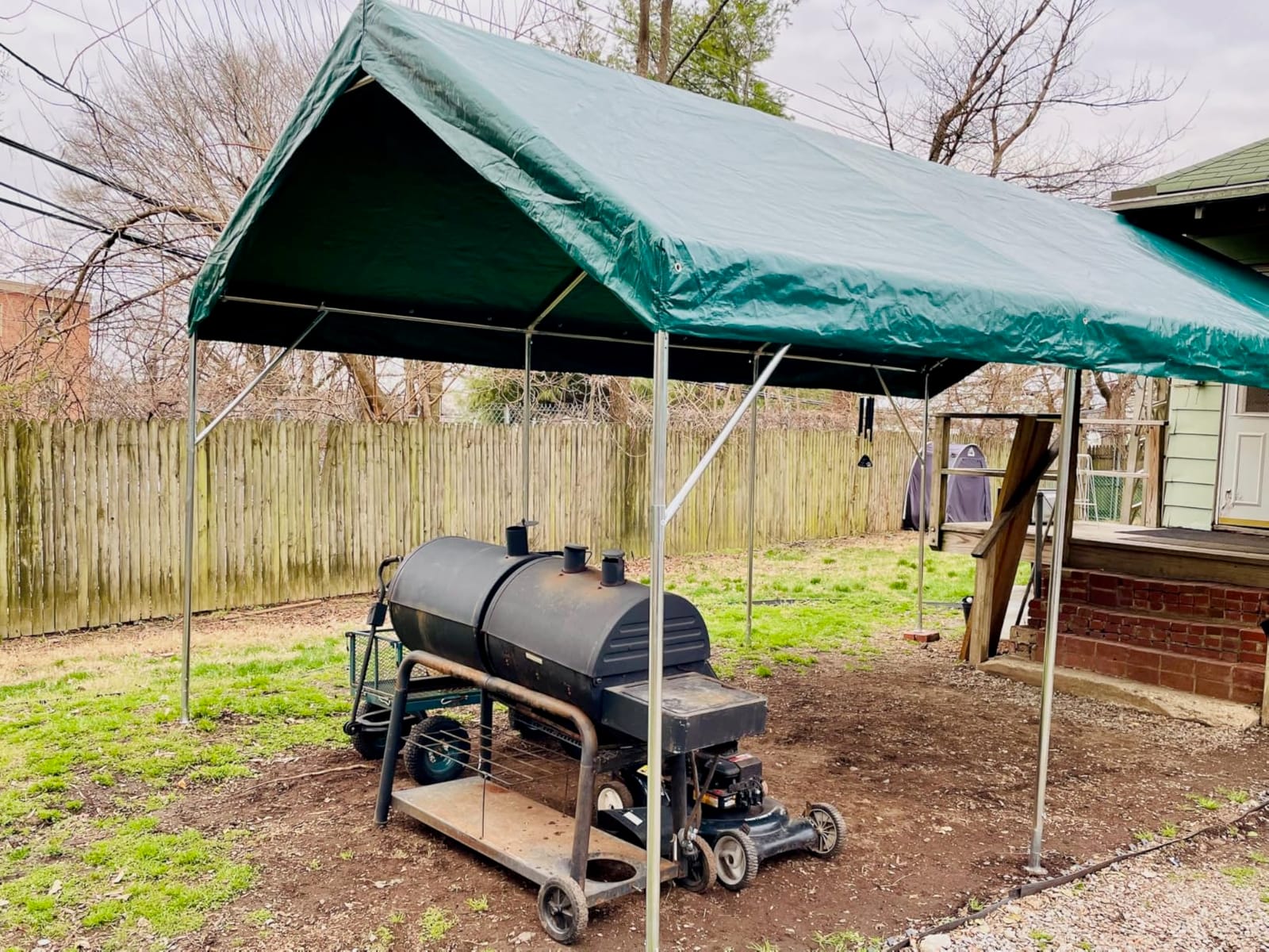 ADVANCE OUTDOOR 12x20 ft Heavy Duty Carport Potable Car Canopy Garage Party Tent Boat Shelter, Adjustable Height from 9.8 ft to 11.3 ft, Gray customer photo 2