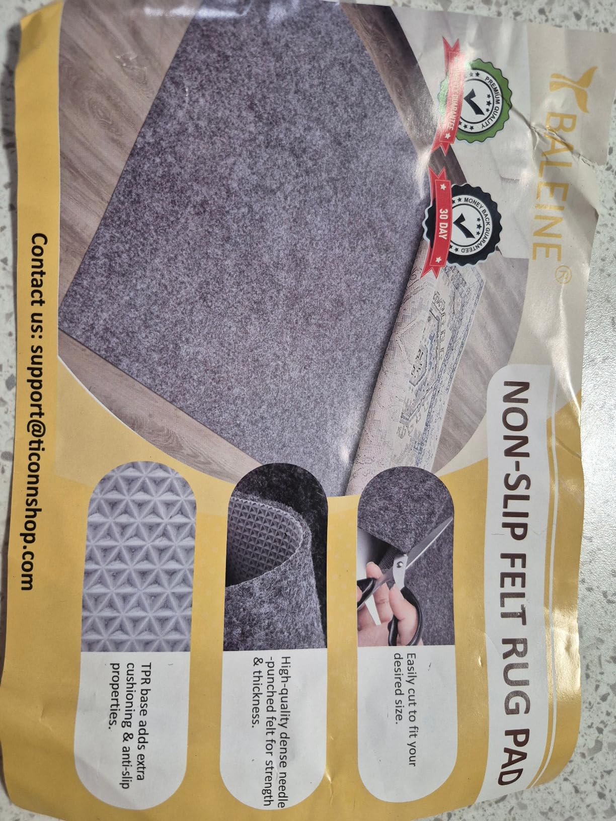 BALEINE Felt Non Slip Rug Pads, Extra Large 1/8