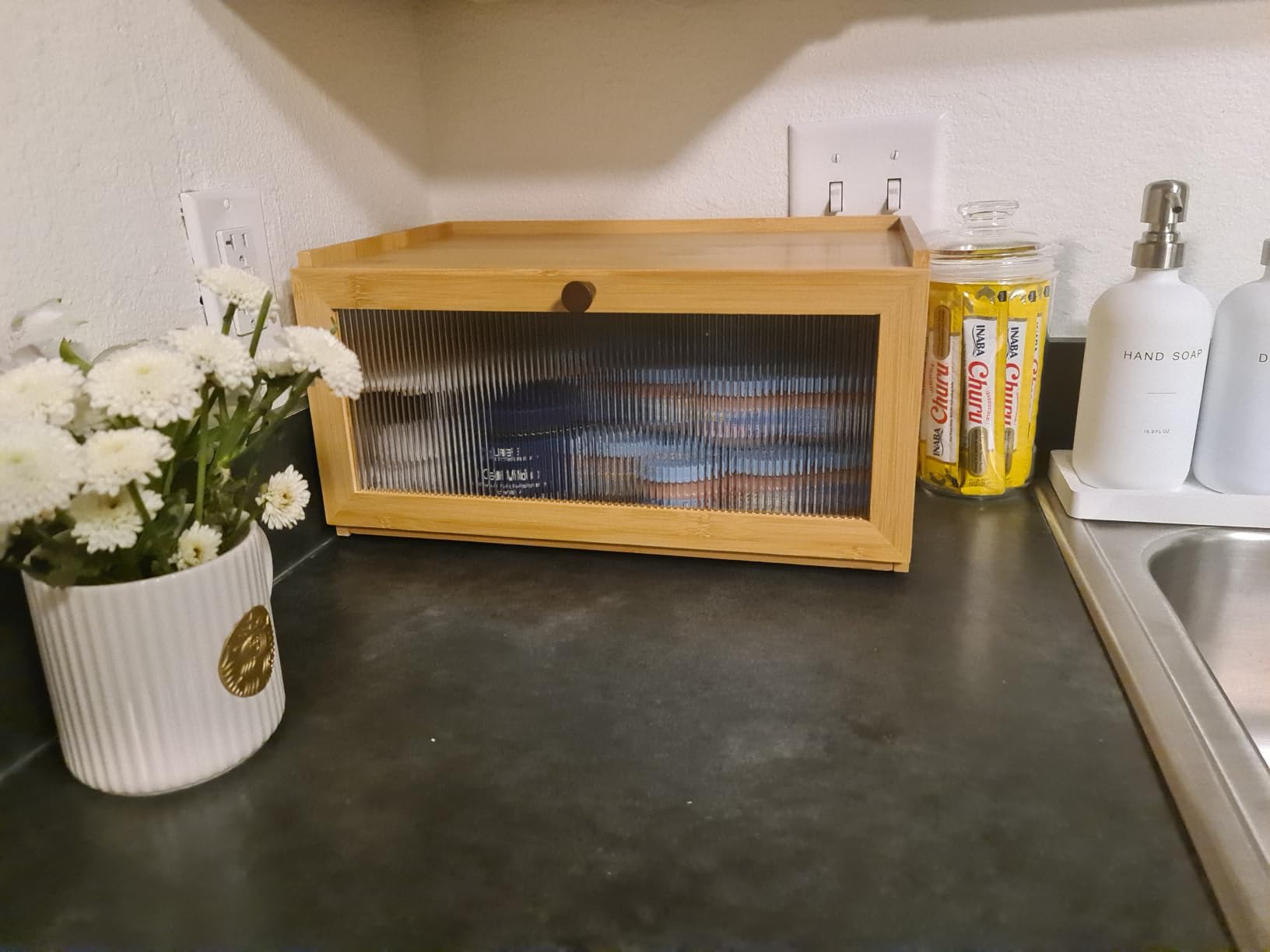 ETMI Vintage Bread Box for Kitchen Countertop - Retro Brown Bread Storage Box Breadbox customer photo 1