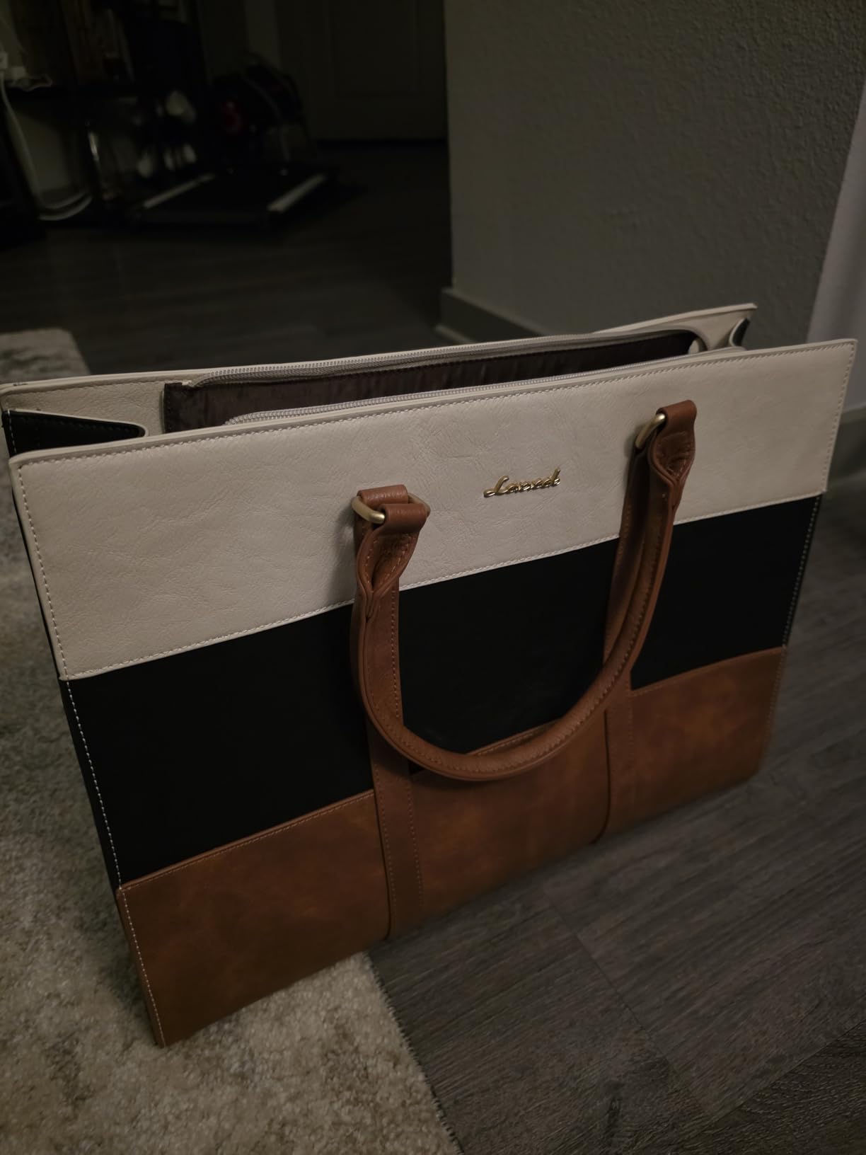 LOVEVOOK Laptop Bag for Women, 15.6 Inch Work Bags for Women, Vintage Leather Laptop Tote Bag, Waterproof Computer Bags with Clutch Purse, Large Capacity Briefcase, Business Office Handbag for Work customer photo 1