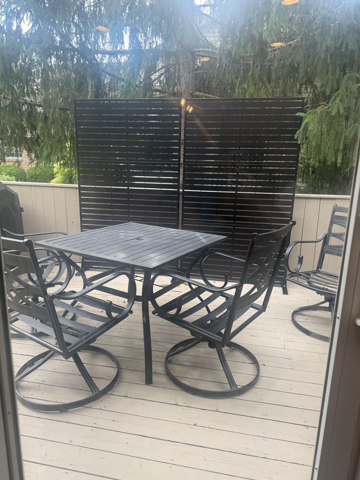 6FT Outdoor Metal Privacy Screen – Decorative Privacy Fence and Room/Garden Divider, Weather-Resistant Freestanding Panel with Stand, Durable Steel for Patio, Garden, Balcony, or Backyard customer photo 1